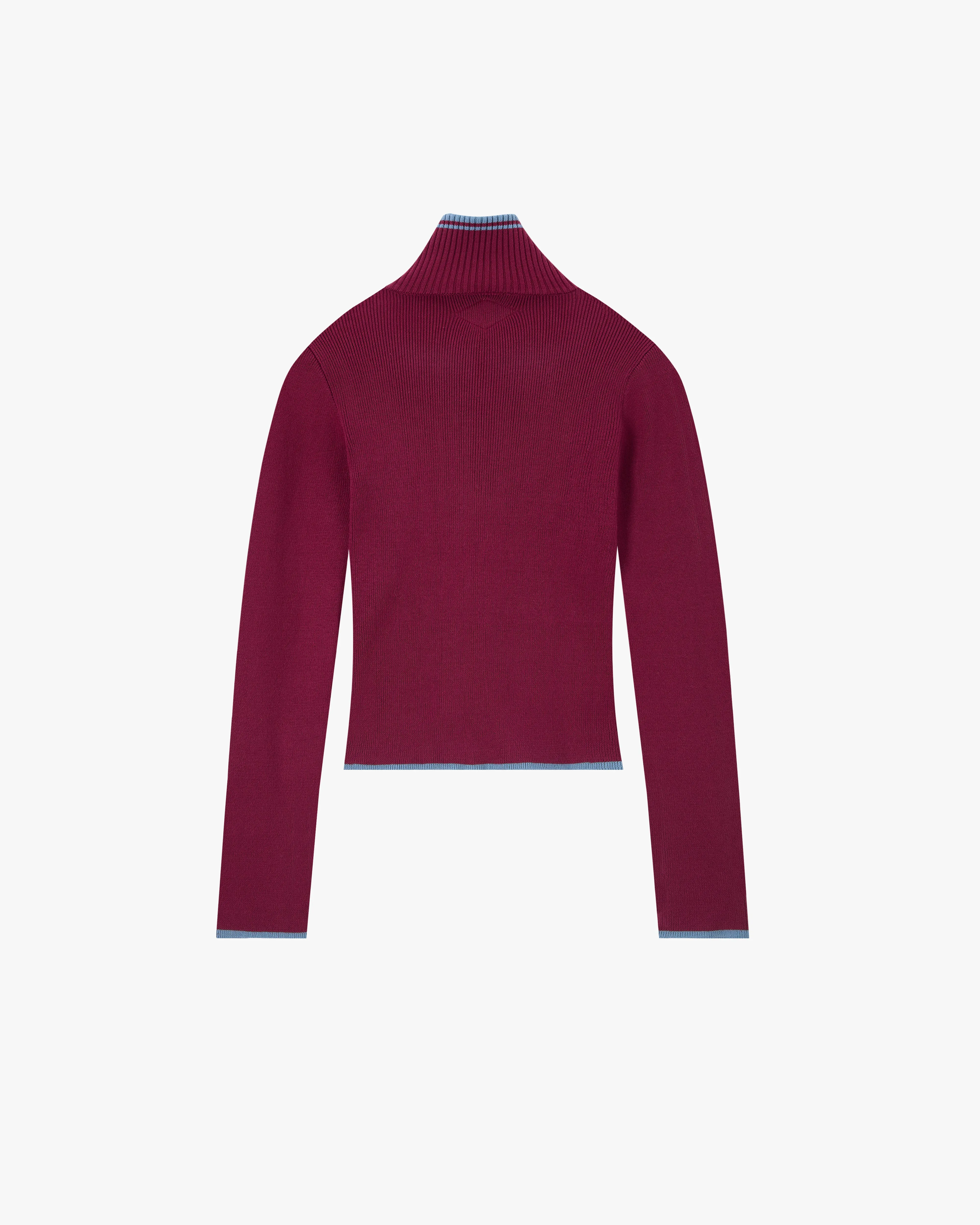 MidWeight Construction weekday look Kiddo Full-Zip Knit Burgundy