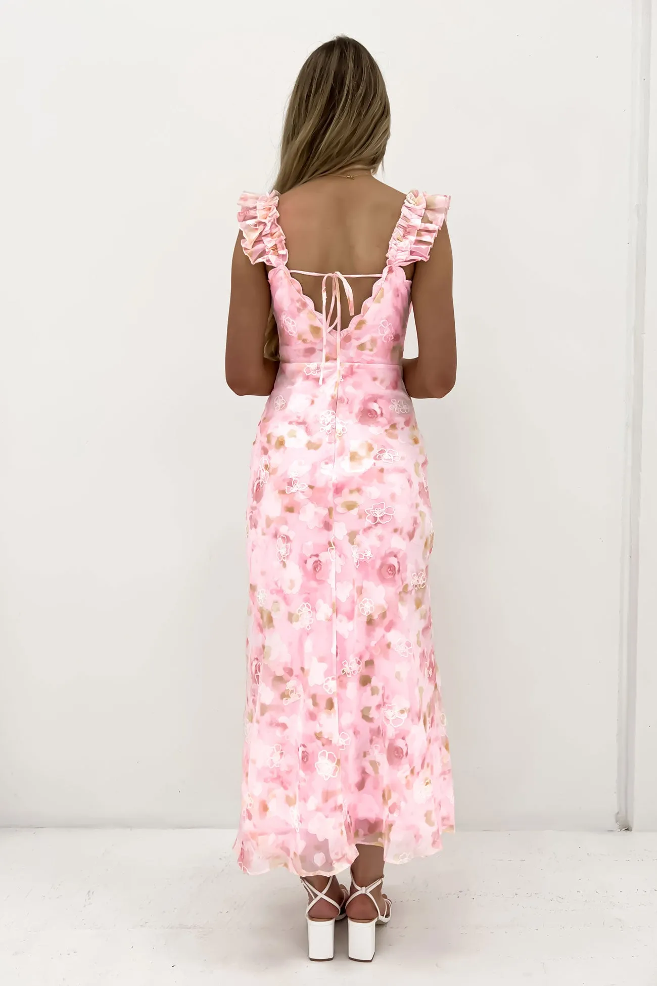 Javier Maxi Dress Pink Lemonade Soft Shape Refined Form