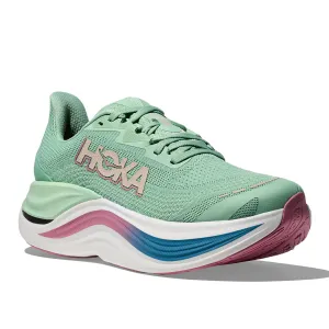 cross - training running shoes running in a soccer field area shoes Womens Hoka Skyward X in Jadeite/ Dried Rose