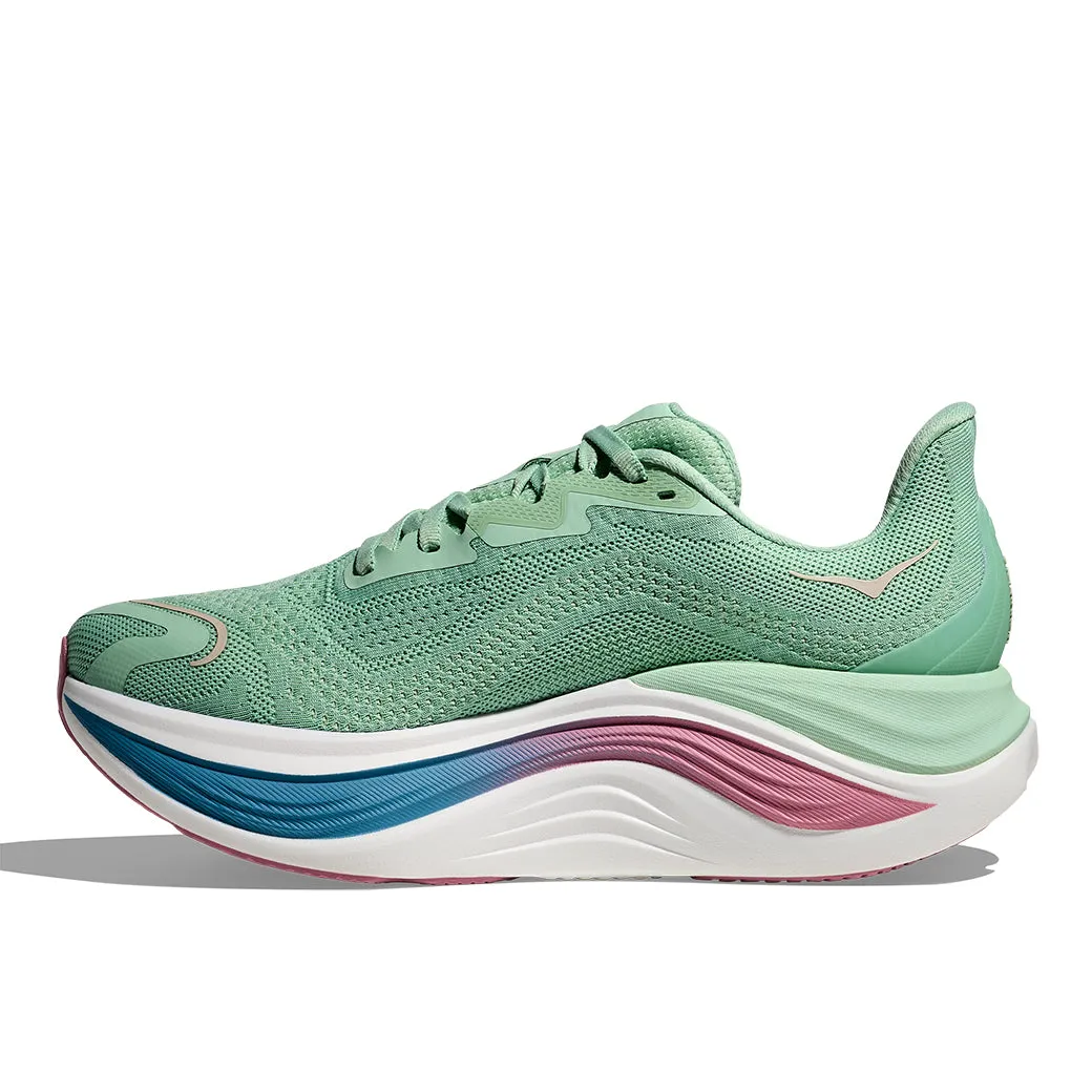 Womens Hoka Skyward X in Jadeite/ Dried Rose Flexible Tread Design