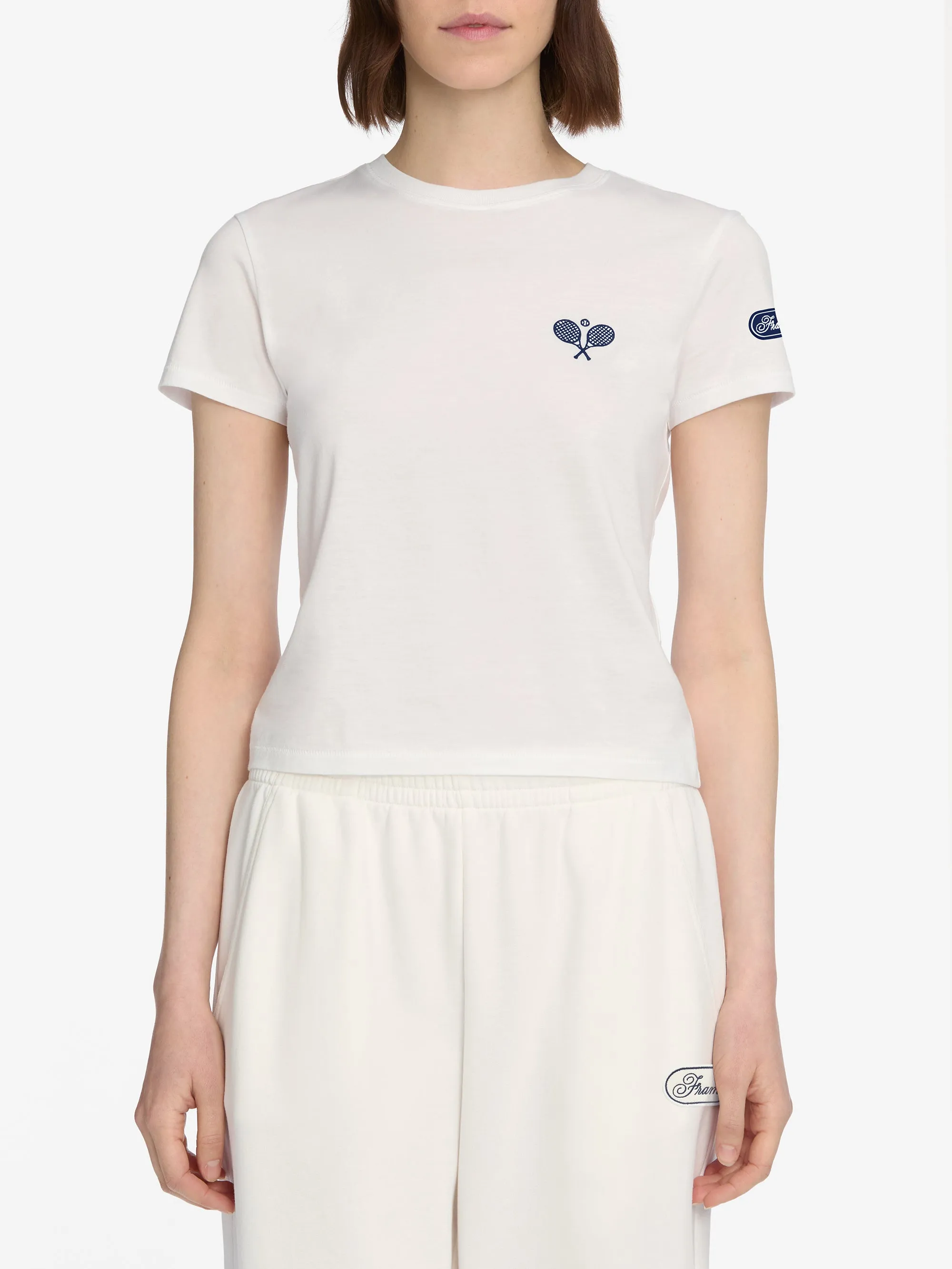 The Tennis Tee -- White Multi Panel Structure Sleek Comfort Fit