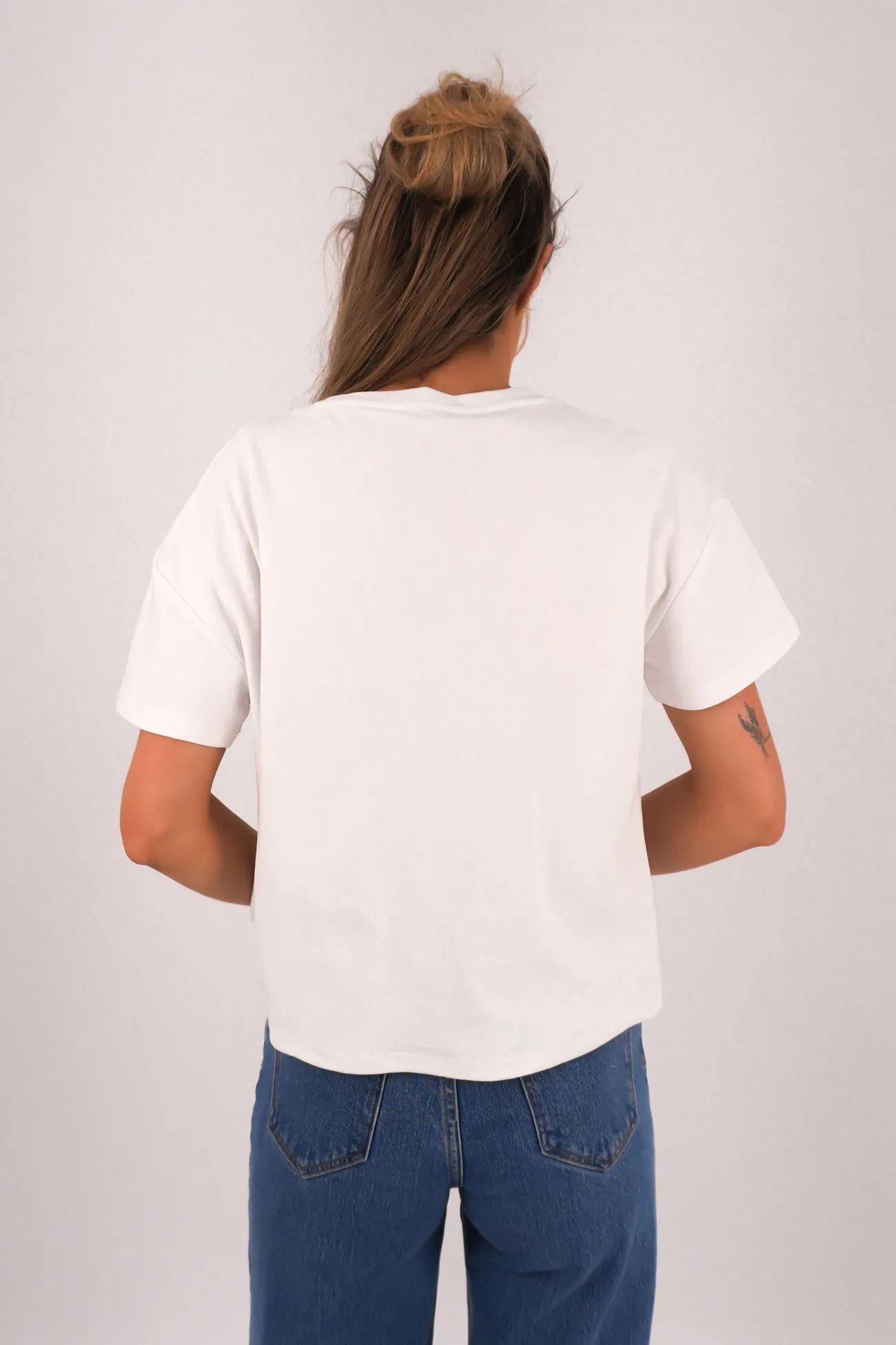 Yarn Dyed Fabric Breathable Design Zerra Tee White