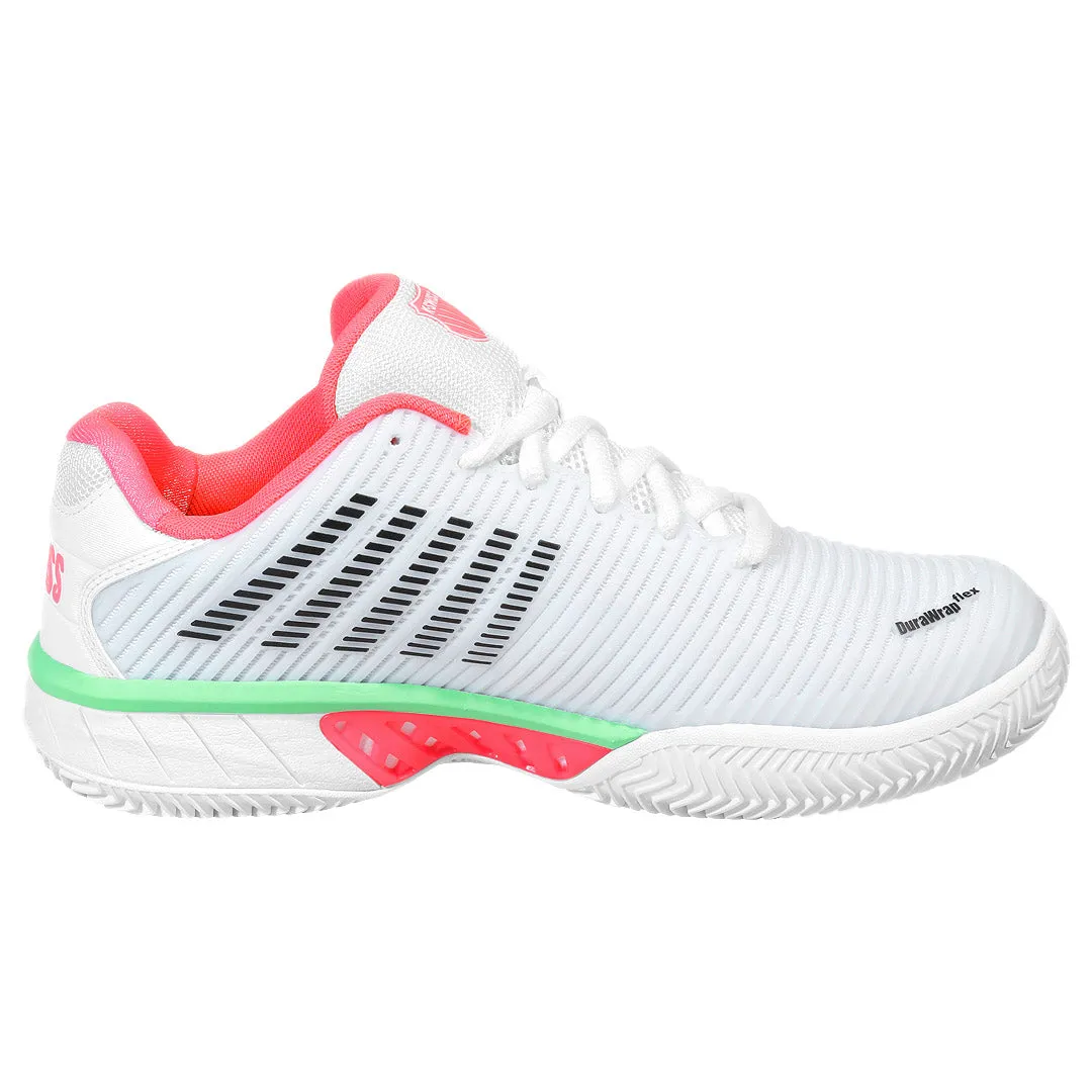 K-Swiss Women's Hypercourt Express 2 - Clay - White/Neon Pastel Pink Vapor Diffusion