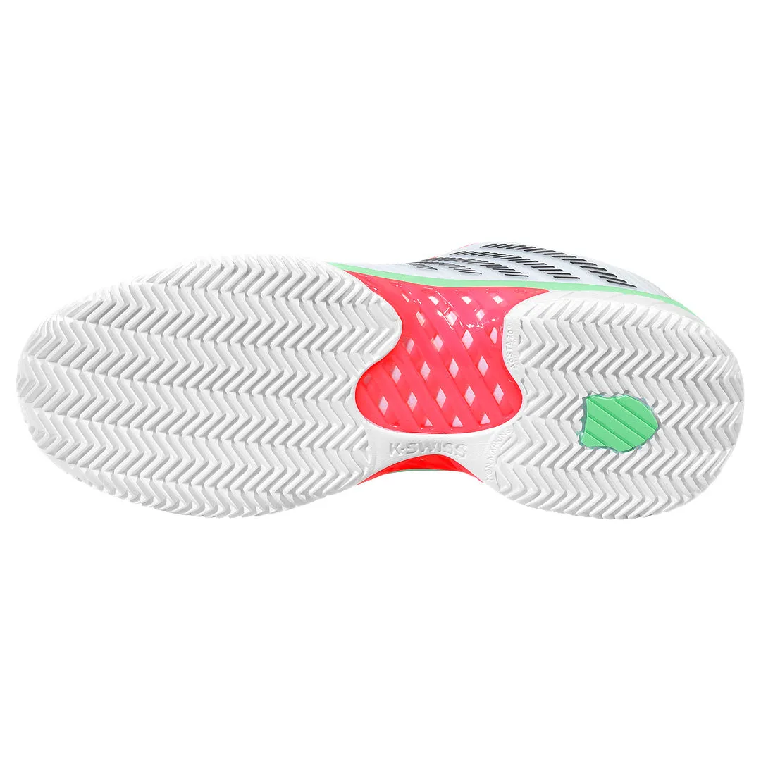 K-Swiss Women's Hypercourt Express 2 - Clay - White/Neon Pastel Pink Comfort Padding