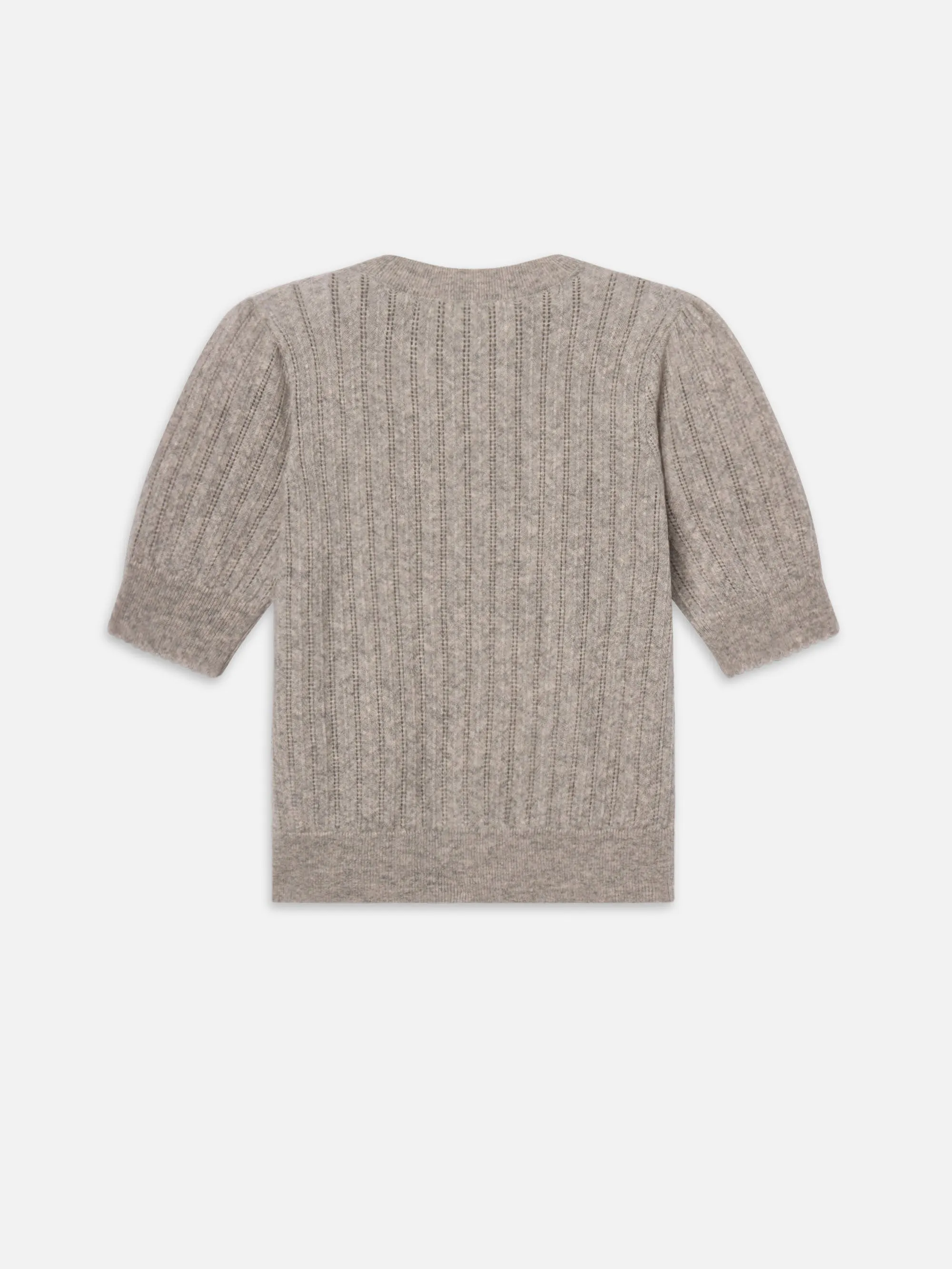 Fashion Favorite Recycled Polyester The Ladder Pointelle Sweater -- Light Heather Grey