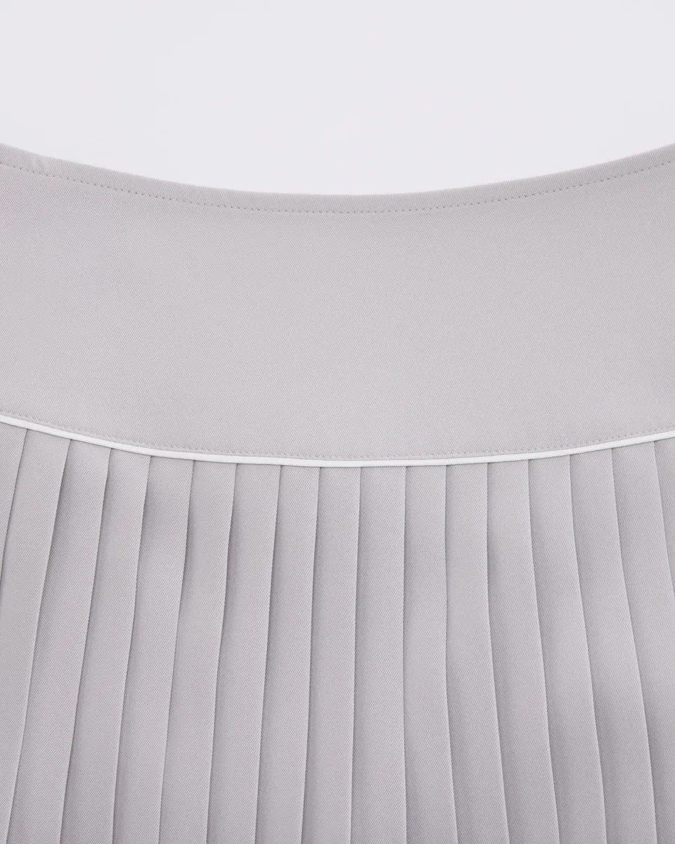 [FL signature] Silk twisted flare pleated skirt - Grey Eco Friendly