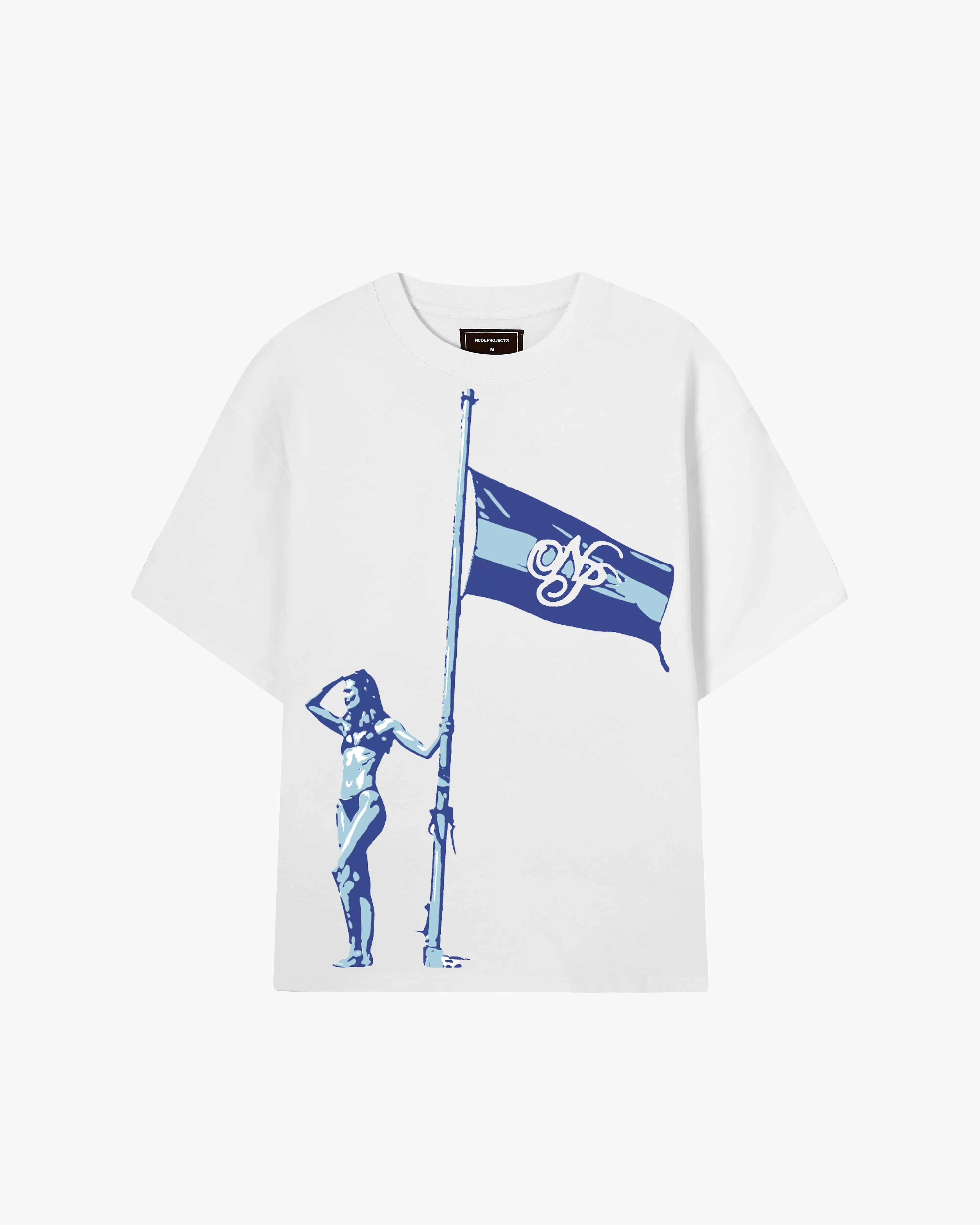 Reflective Safety Accents Flag Tee White