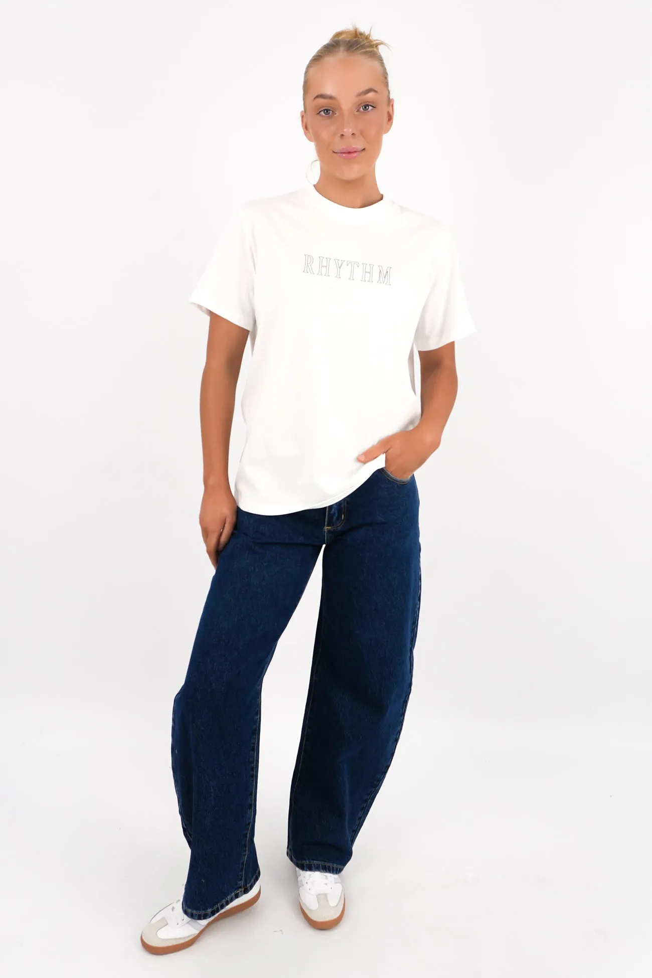 Flagship Boyfriend T-Shirt White Beaded details