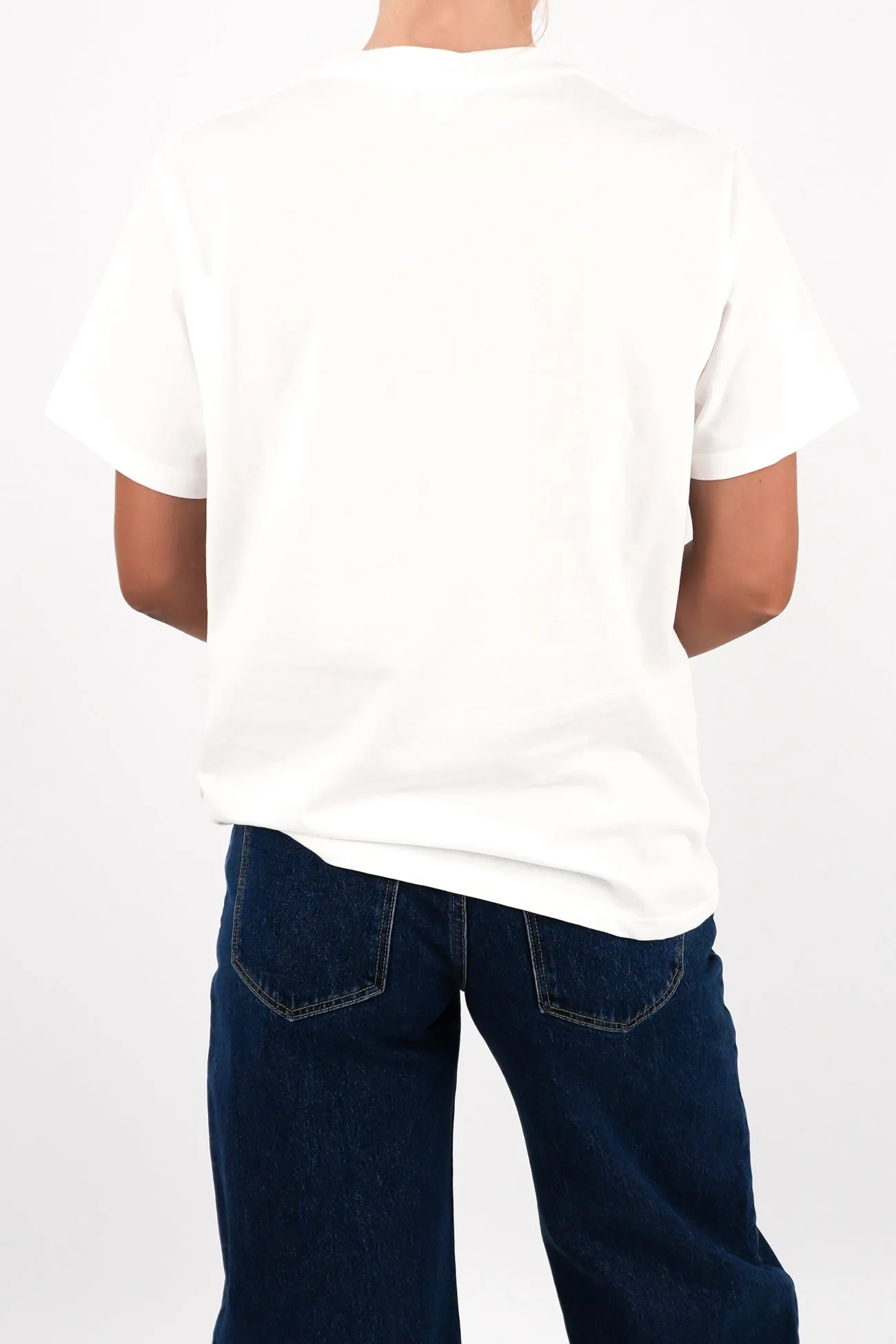 Eco Friendly Dyes Lightweight Style Flagship Boyfriend T-Shirt White