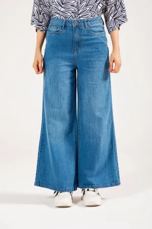 FLARED FIT DENIM Linen blend Stretching Fit