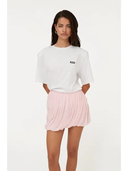 Oversized Tee Bright White Simple Yet Elegant Heat Transfer Printing