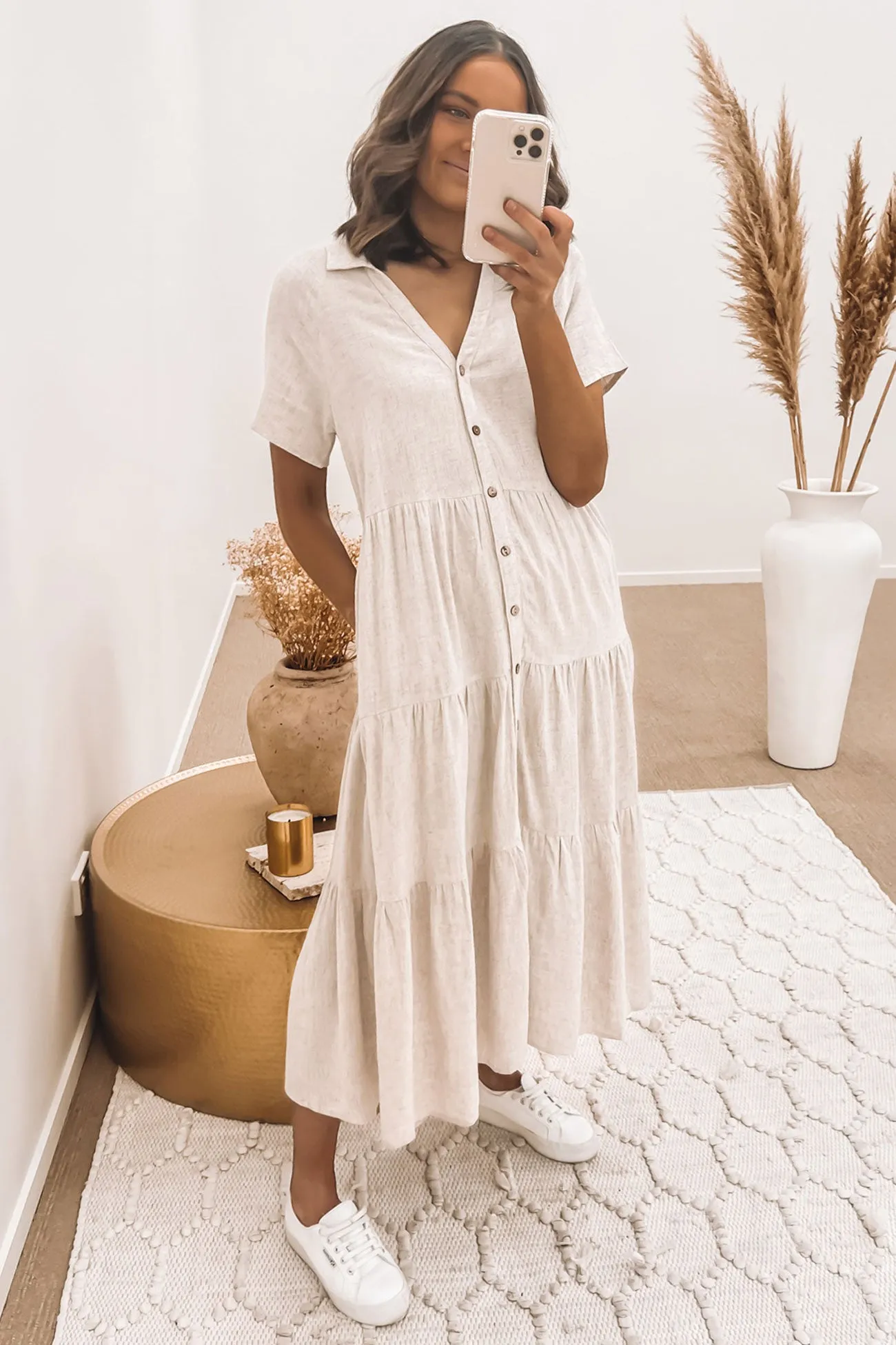 Tall-Fit Underwire-Support Little Paradise Midi Dress Beige