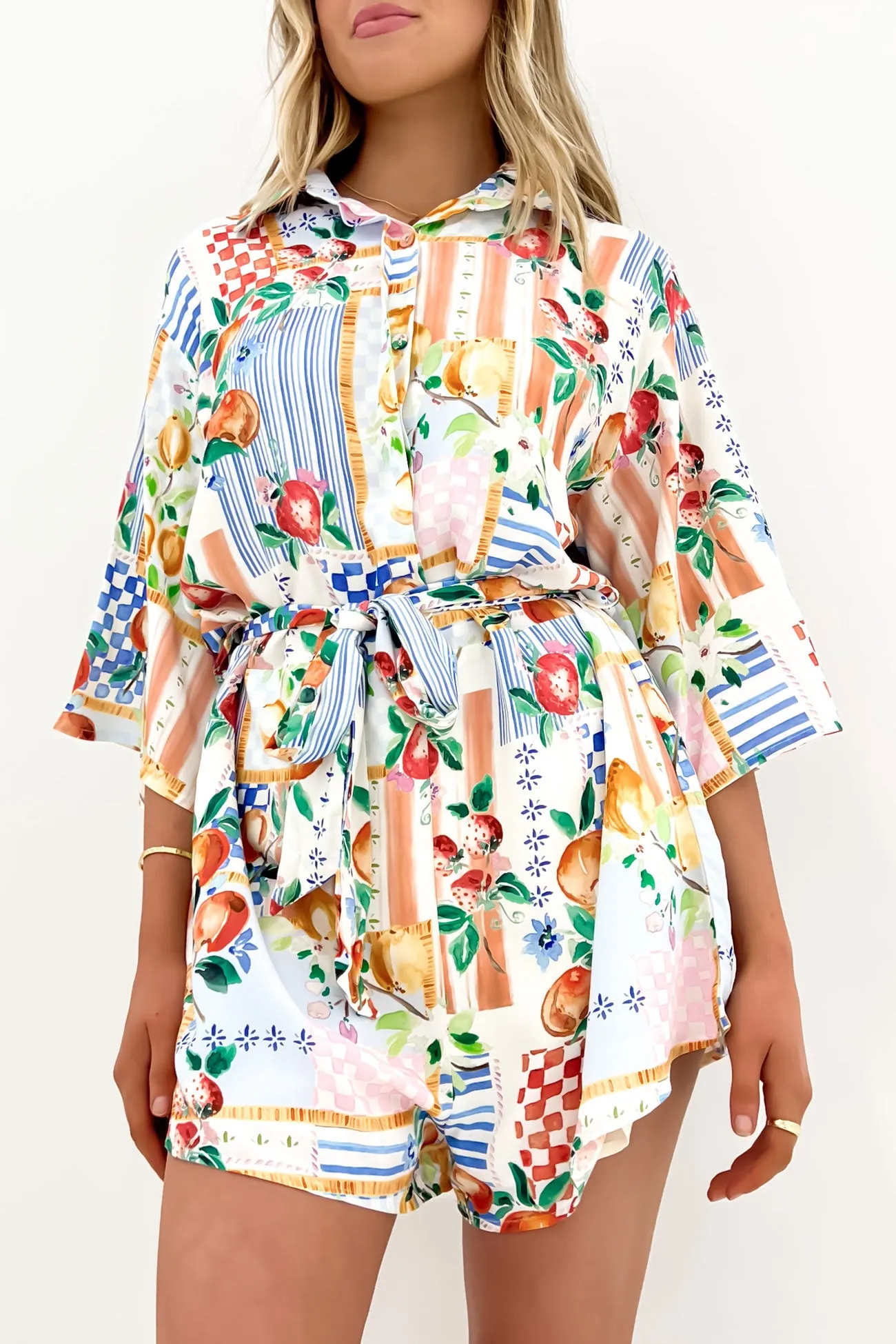 Thorne Playsuit Sunburst DoubleLayered Collar