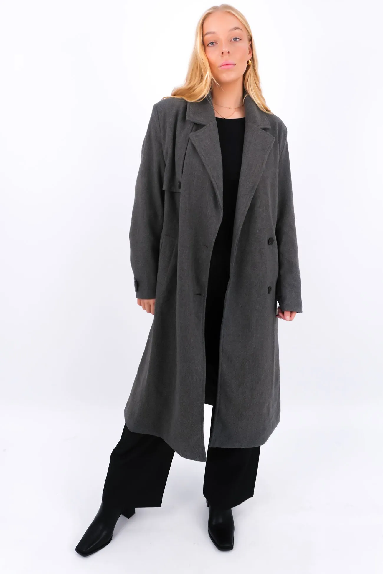 Alba Coat Charcoal Holiday Trip