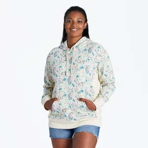 Women's Botanical Butterfly Pattern Simply True Fleece Hoodie Convenient Anti-pilling