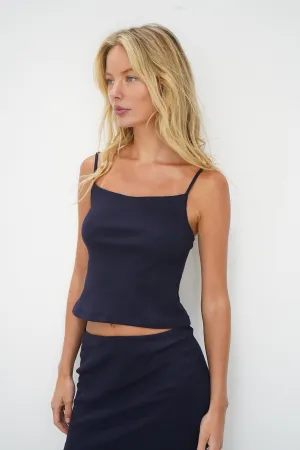 CompactPackability Senti Ribbed Tank - Ink Blue