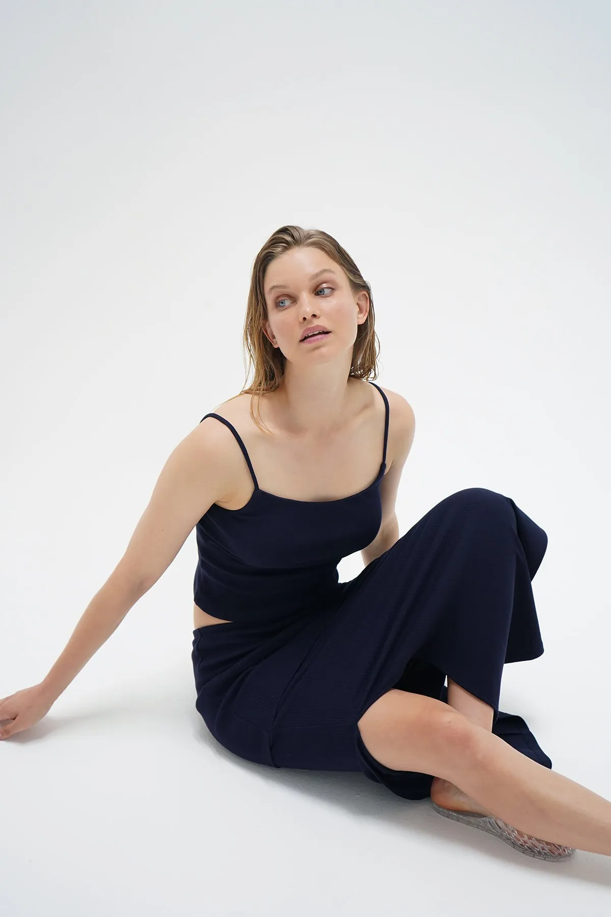 Senti Ribbed Tank - Ink Blue Comfort sleepwear Cozy Fashion