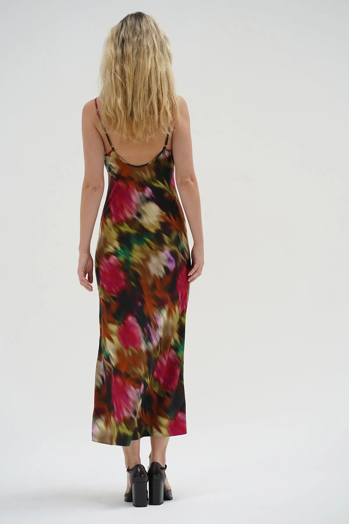 Josie Slip Dress - Blurred Floral Smooth Edge Binding