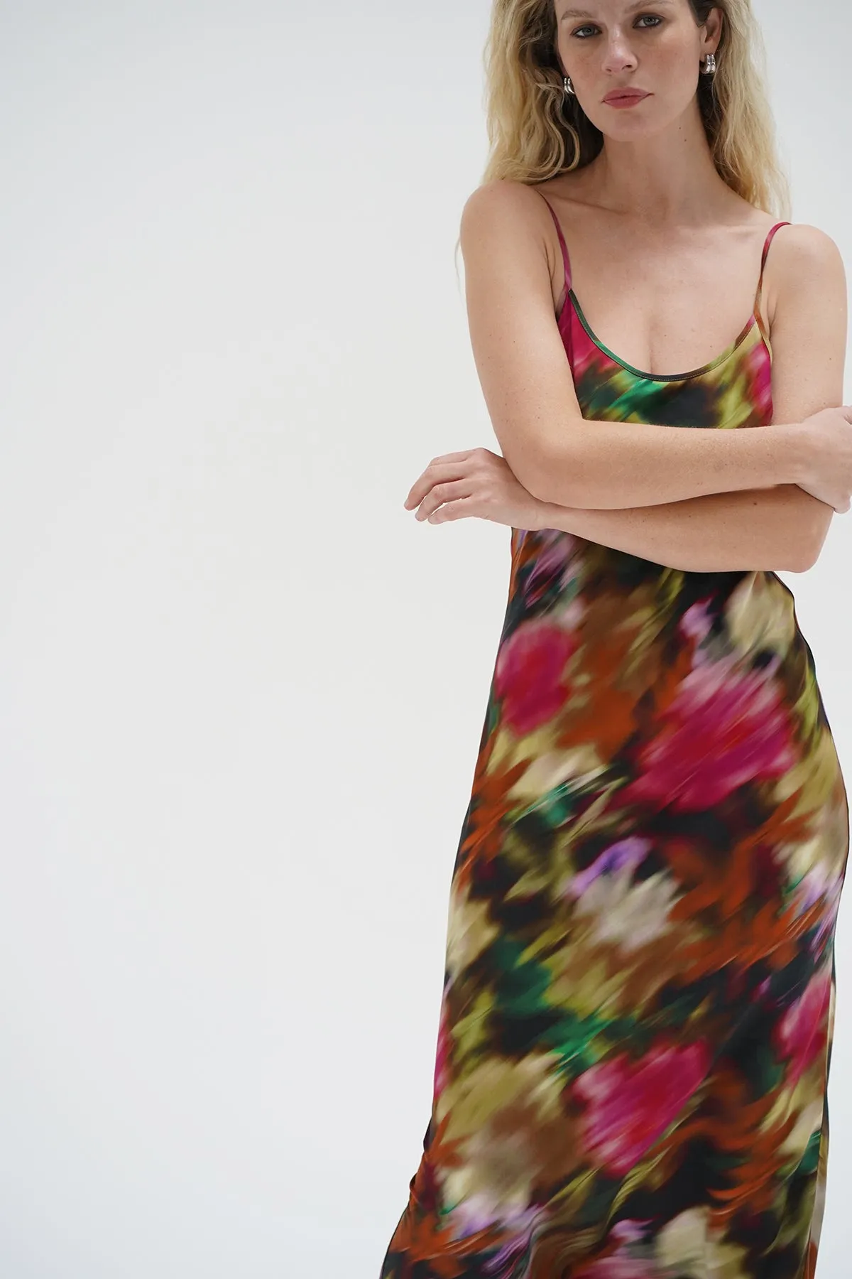 Josie Slip Dress - Blurred Floral Effortless Style