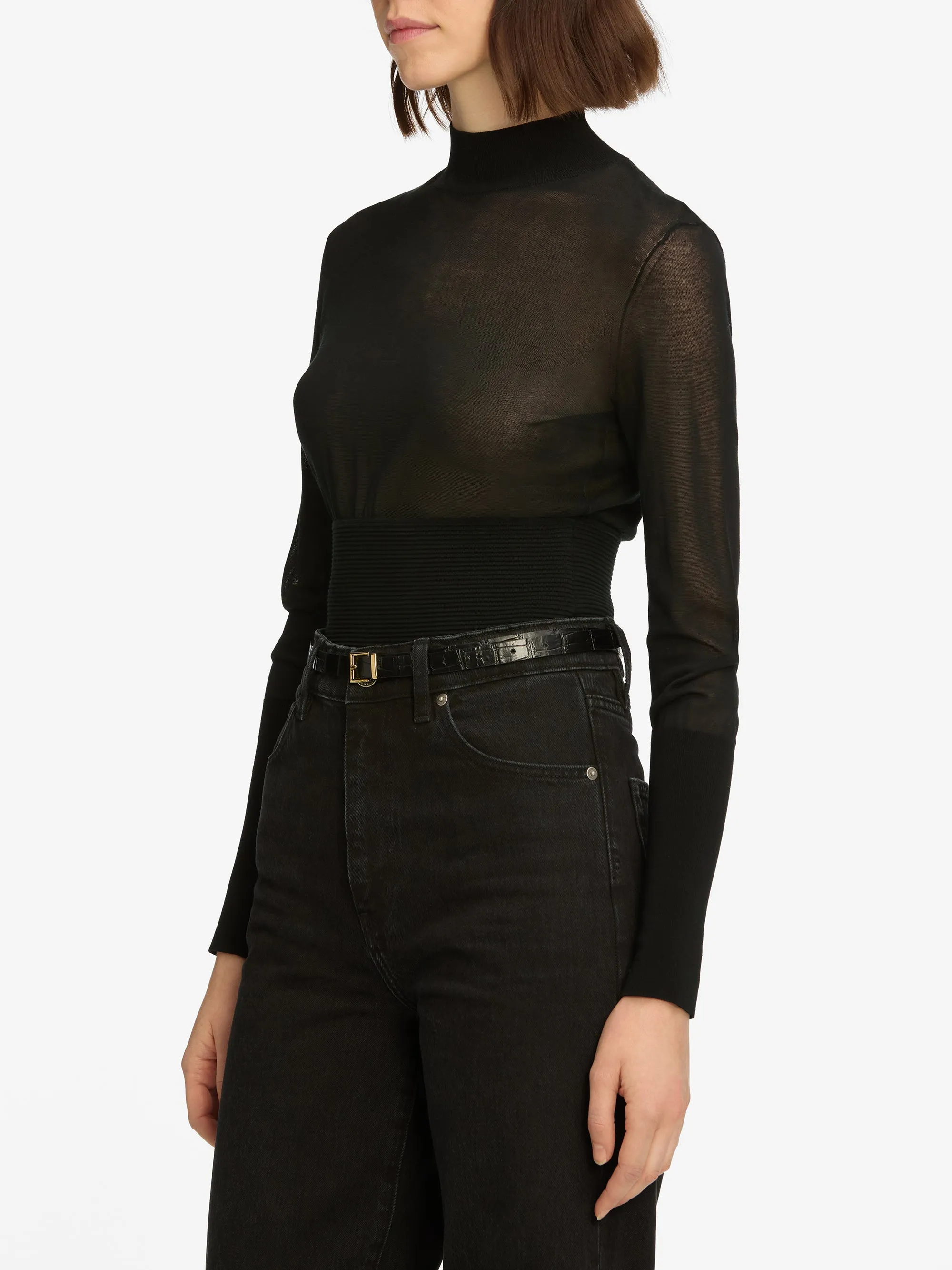TemperatureRegulating Fabric The Sleek Sweater -- Black