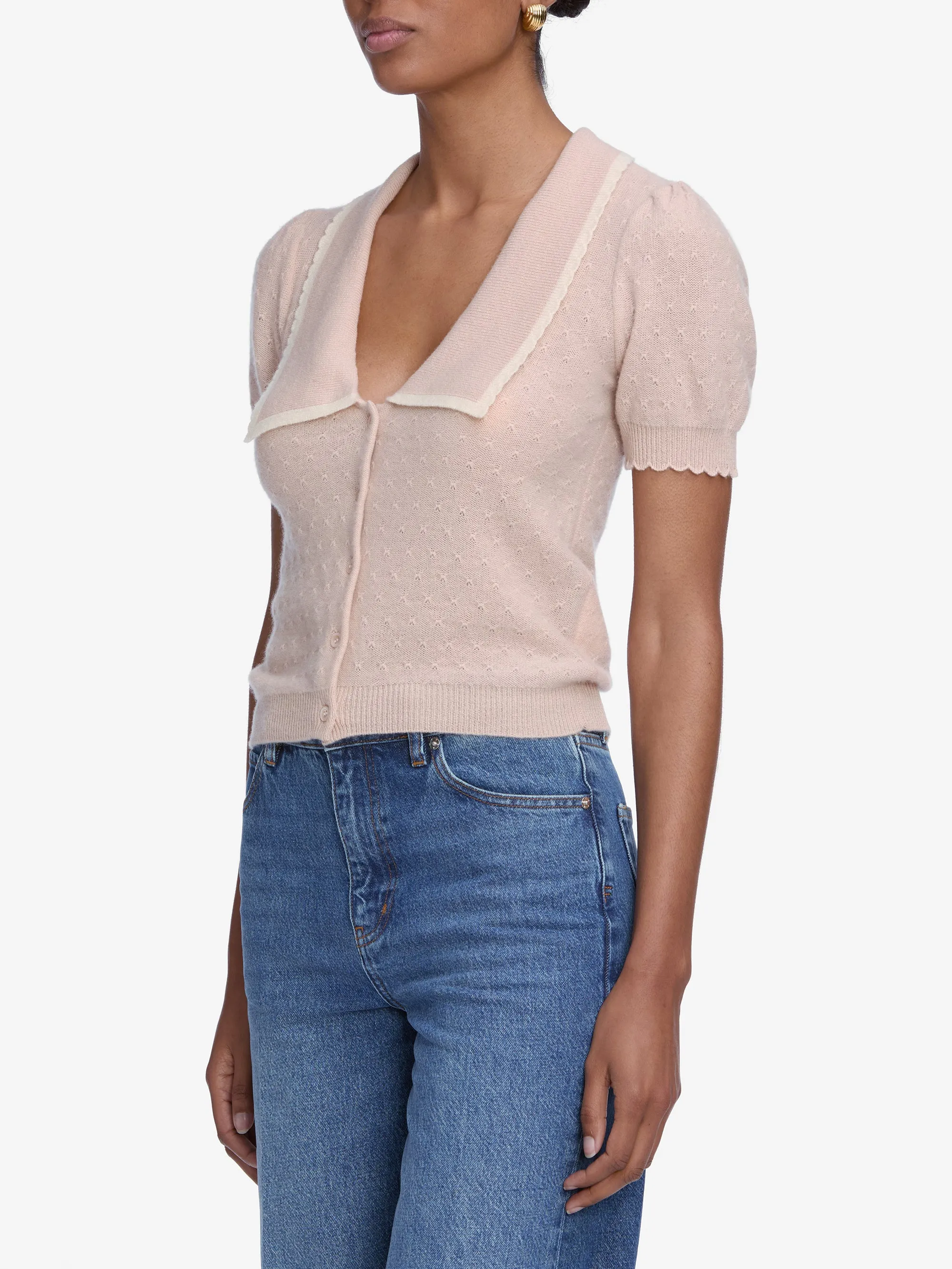 The Cashmere Sailor Sweater -- Pink Sand Multi AntiStatic Lining