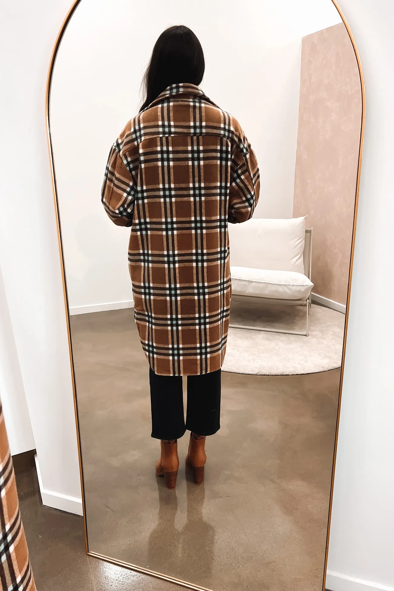 Ergonomic Cut Perry Shacket Tan