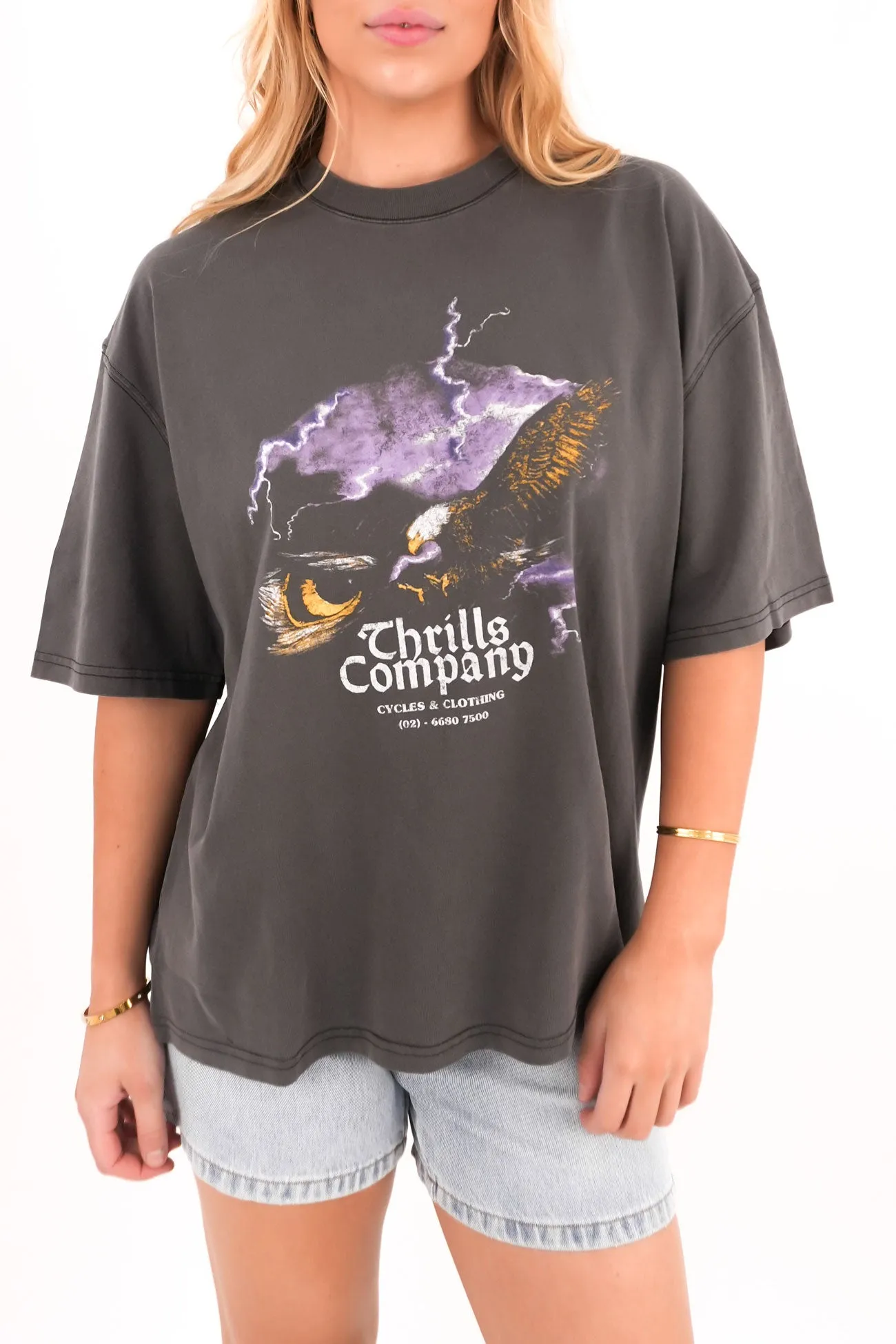 Flight Risk Oversized Tee Merch Black Soft and Stylish