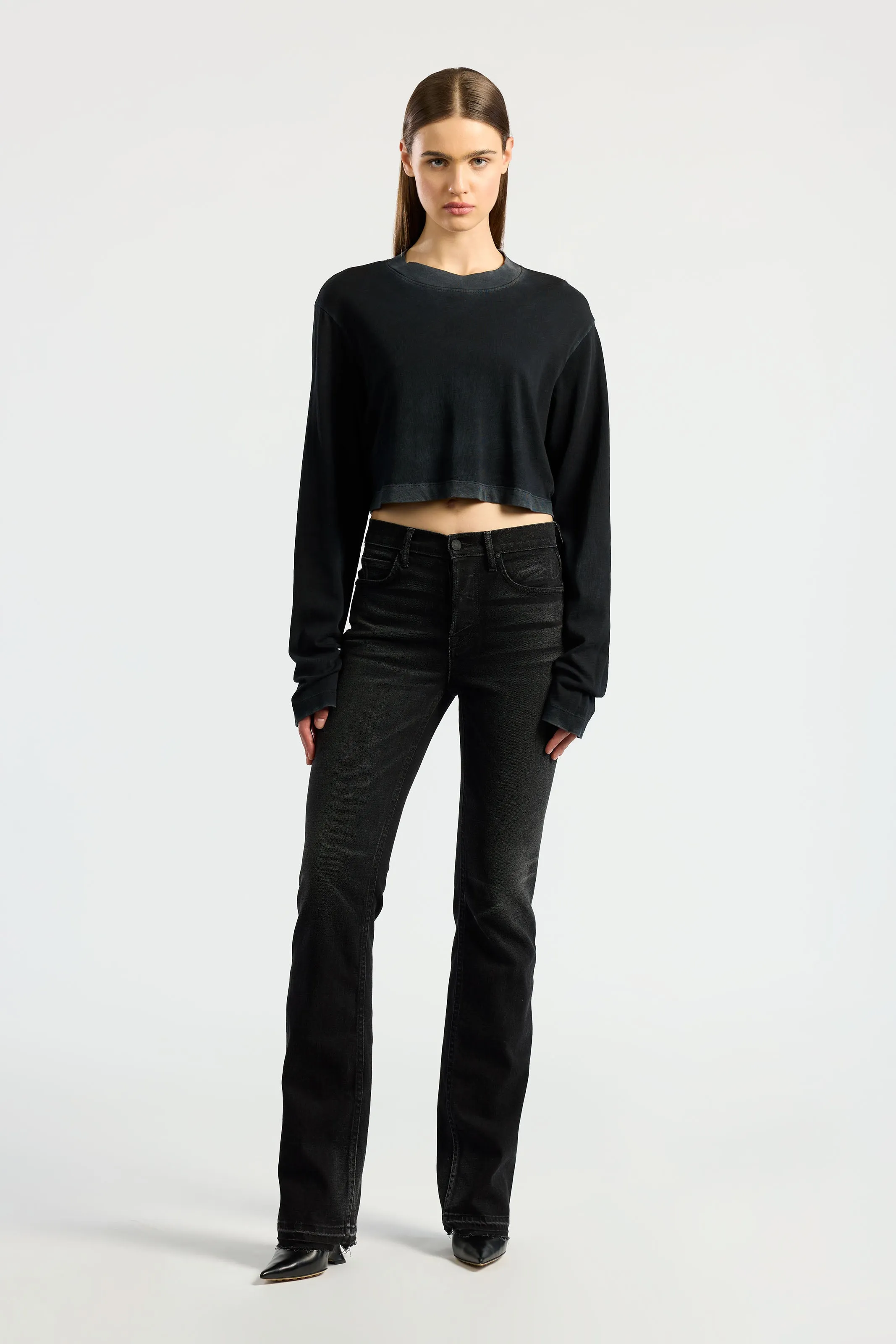 Tokyo Crop Shirt Fuzz Free Surface Simple and Chic