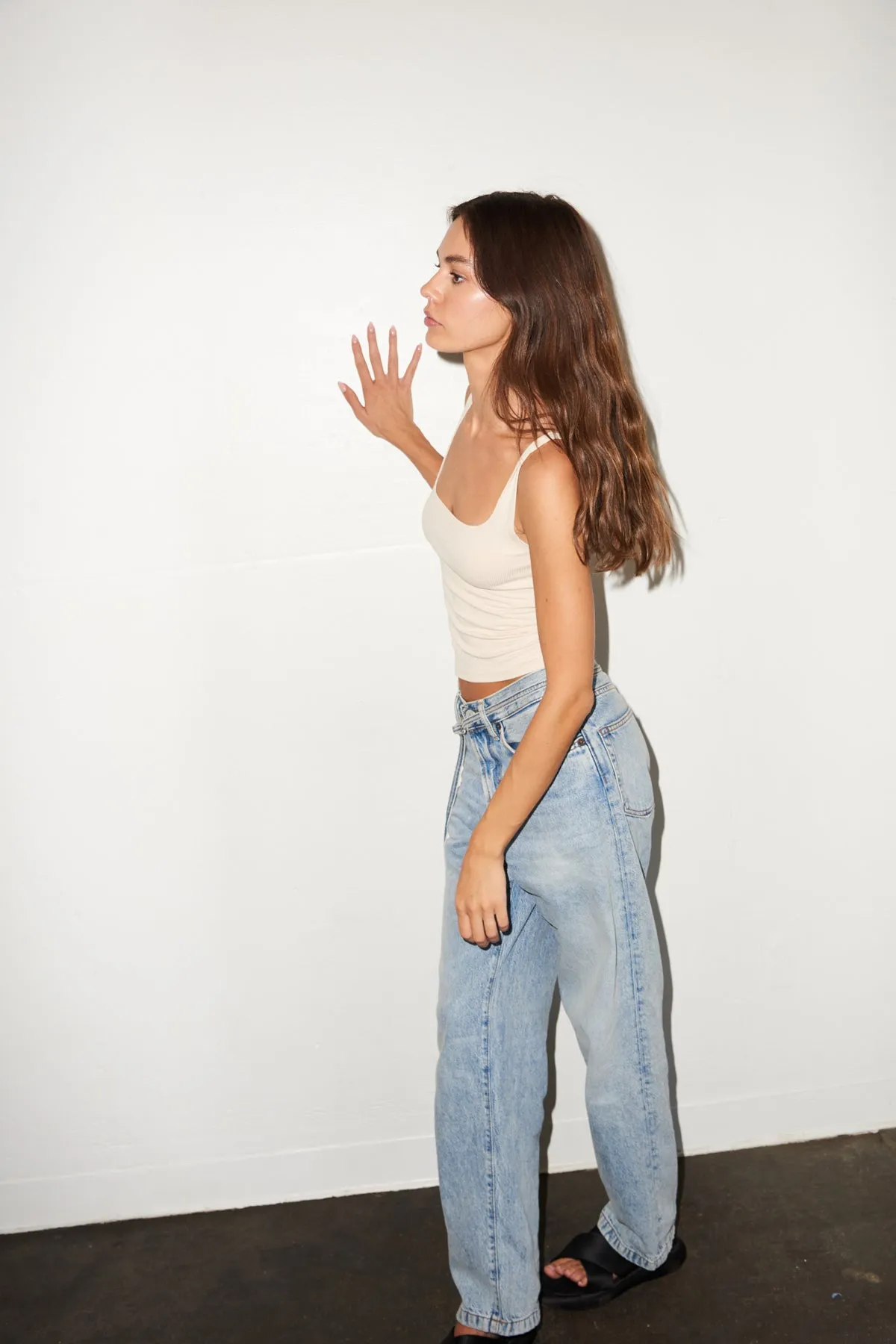 Scoop Ribbed Tank - Bone SnagFree Surface