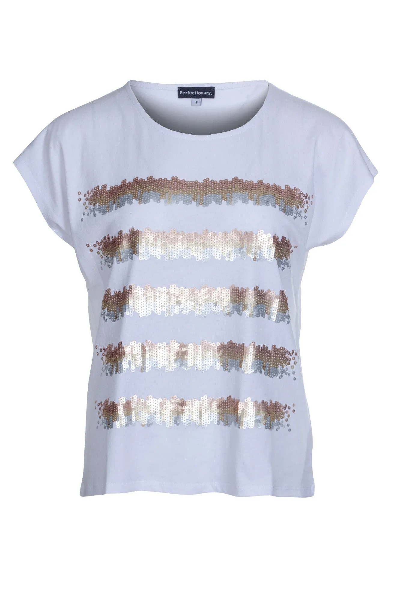 Fame Glow 100% Cotton Top with Sequins | IVORY | 4521A1