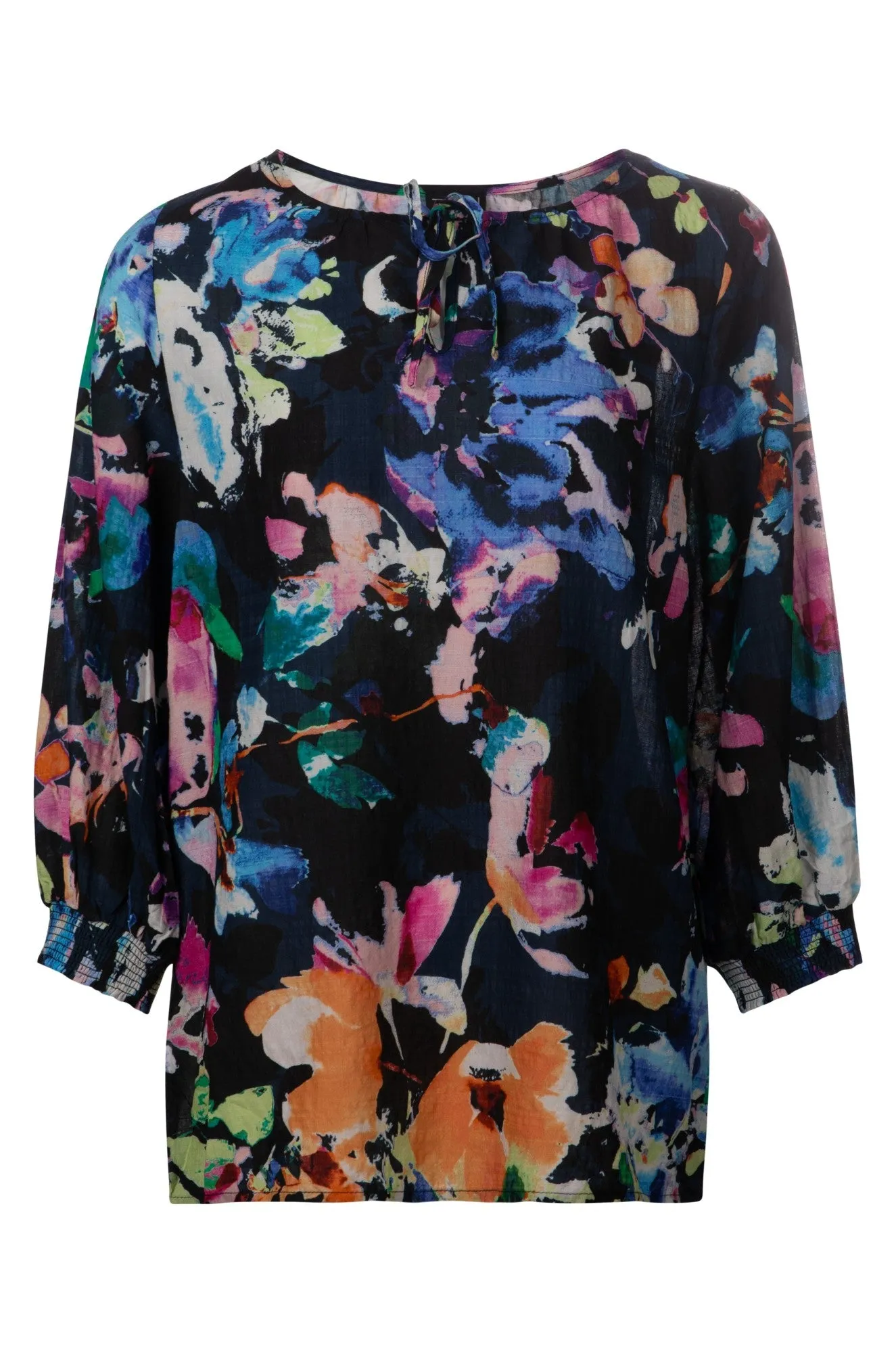 Cotton Blend Top | NAVY MULTI FLORAL | 6546A1 SkinFriendlyElastic