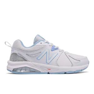 better stability heavy - duty running shoes Womens New Balance 857v2 White/Blue