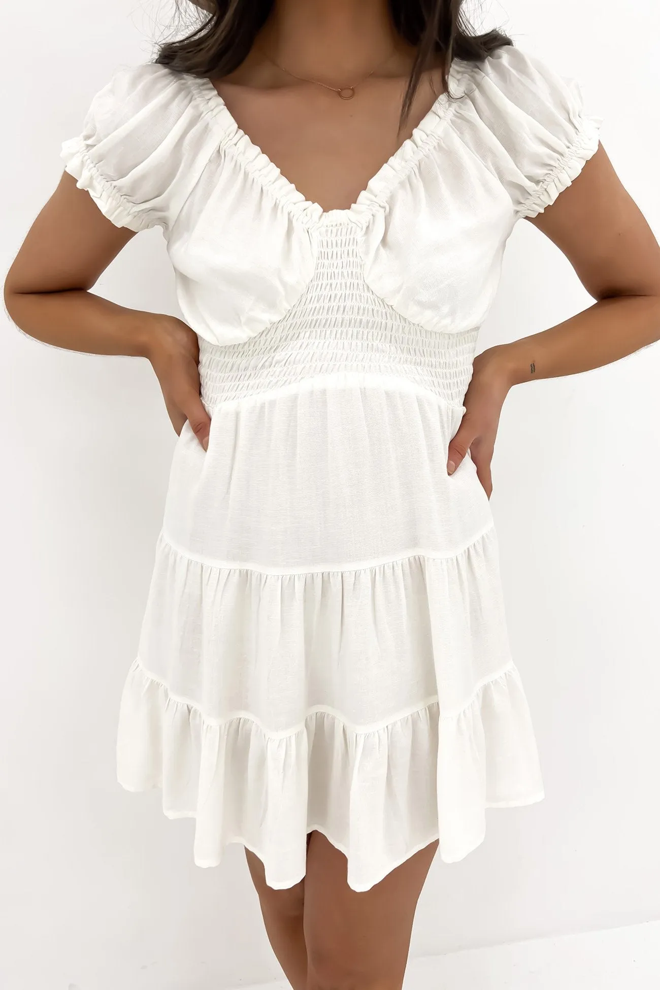 Natalia Mini Dress White Open Design