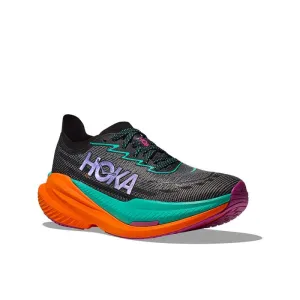 Womens Hoka Mach X 2 in Black/Electric Aqua versatile - use shoes Rock Guard Plate