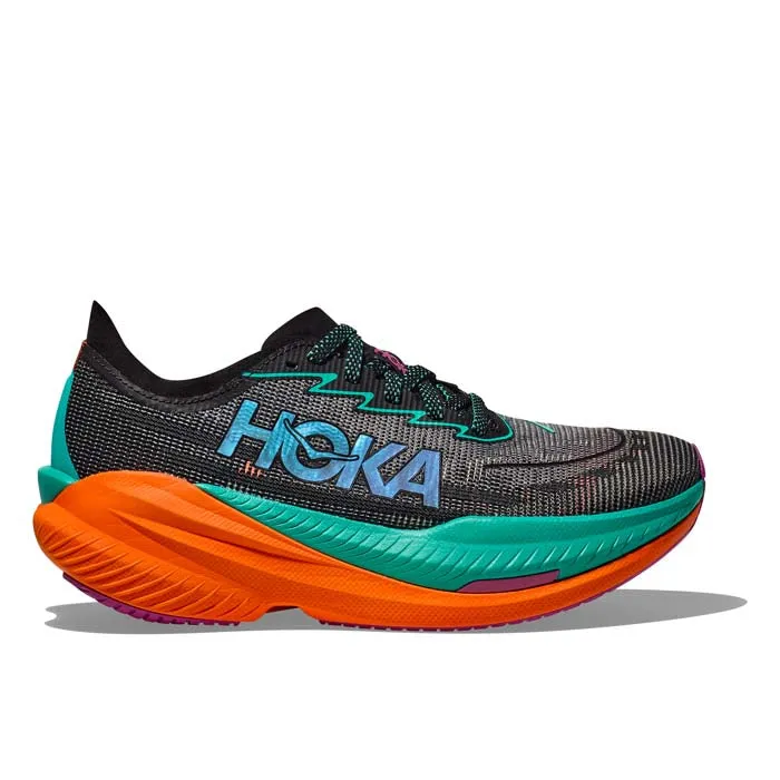 weekend speed - training shoes Womens Hoka Mach X 2 in Black/Electric Aqua