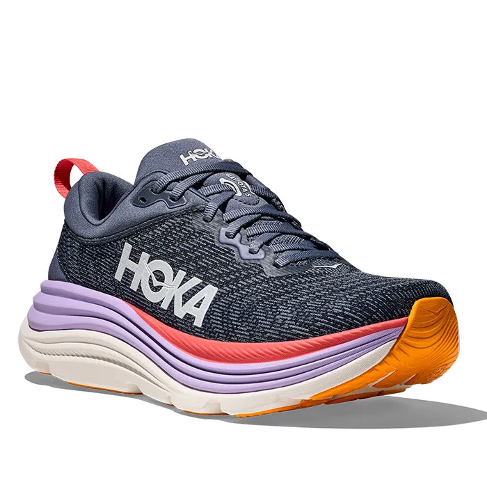 Fast Motion Womens Hoka Gaviota 5 Wide in Anchor/Grapefuit