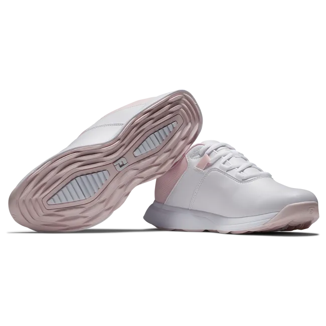 Ergonomic Design Drive Precision FootJoy 2024 Women's ProLite Golf Shoe- White/Pink