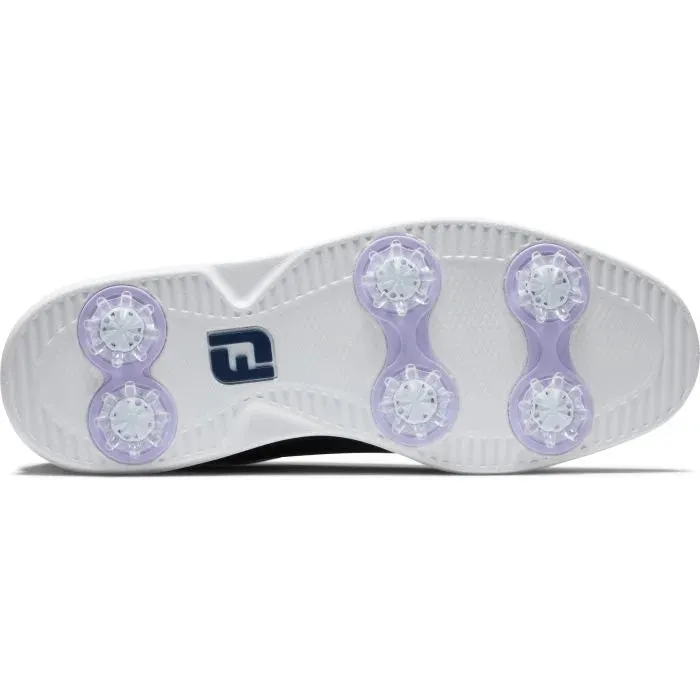 Comfort Lite FootJoy 2024 Women's Traditions Golf Shoe- White/Navy/Purple