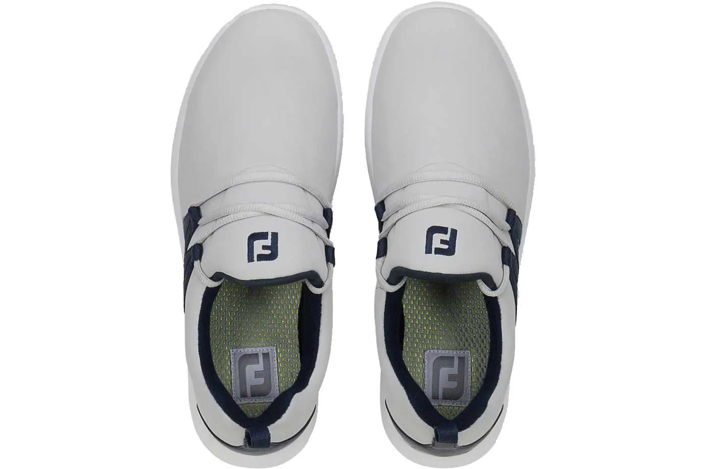 FootJoy Women's Leisure Slip-On Golf Shoes- Light Grey/Navy Comfort Plus Weatherproof Design