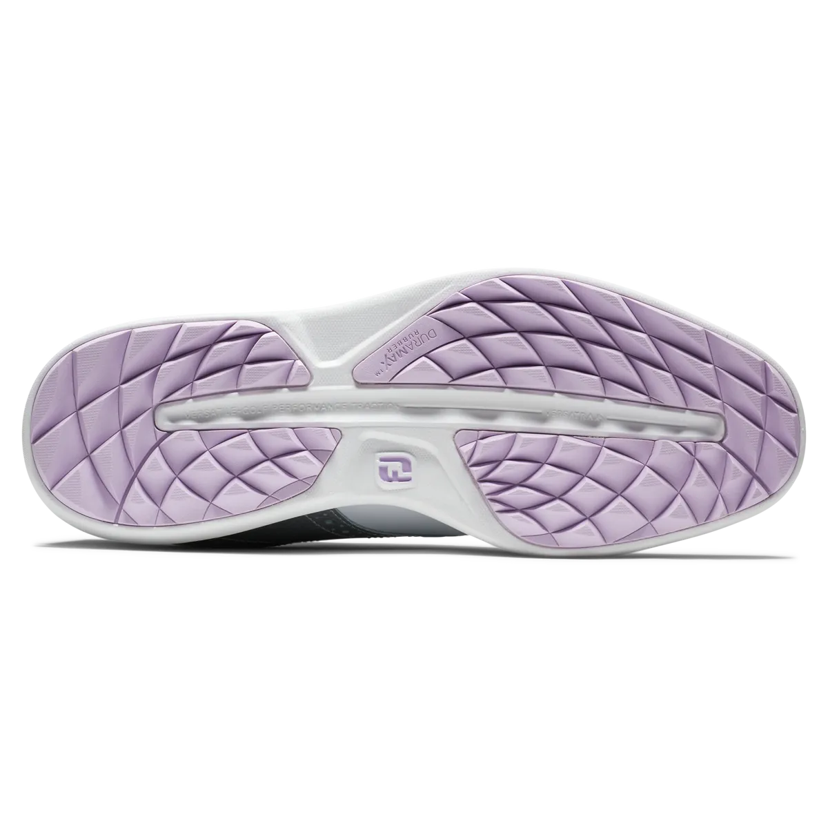 Flexible Construction Premium Quality FootJoy Women's Traditions Golf Shoes- White/Silver/Purple