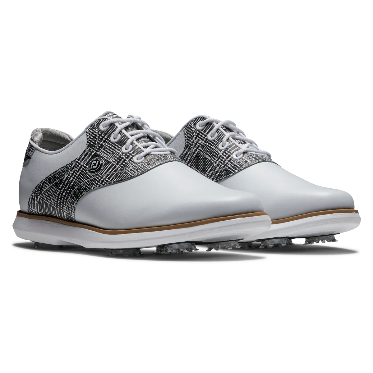 EasyClean Comfortable FootJoy Women's Traditions- White/Grey Golf Shoes