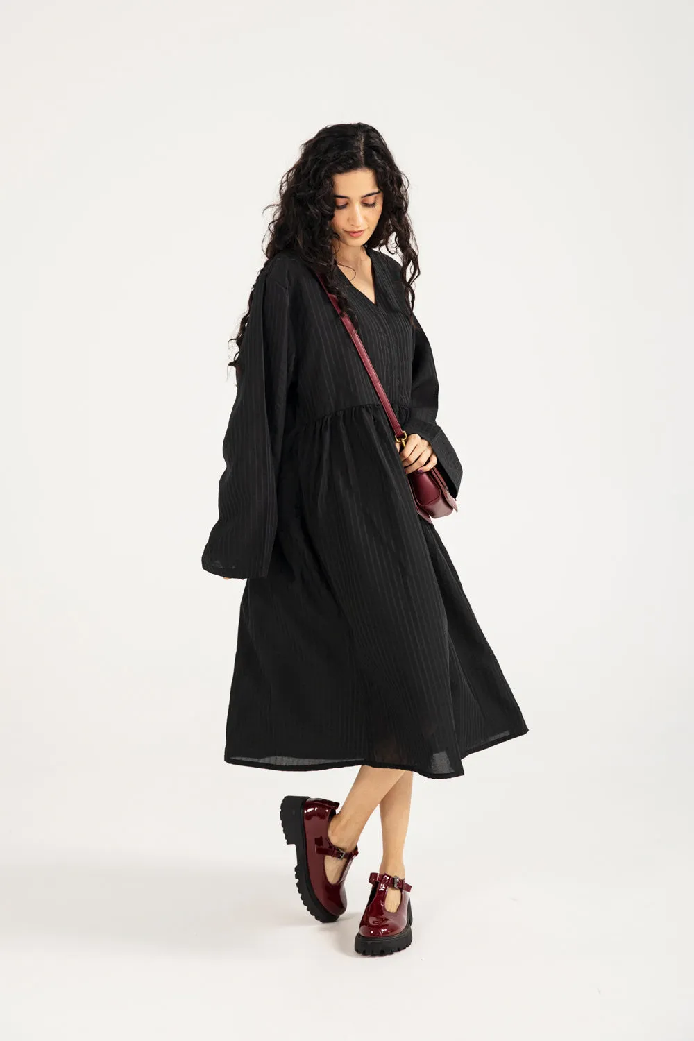 TEXTURED LONG DRESS Soft Fashion