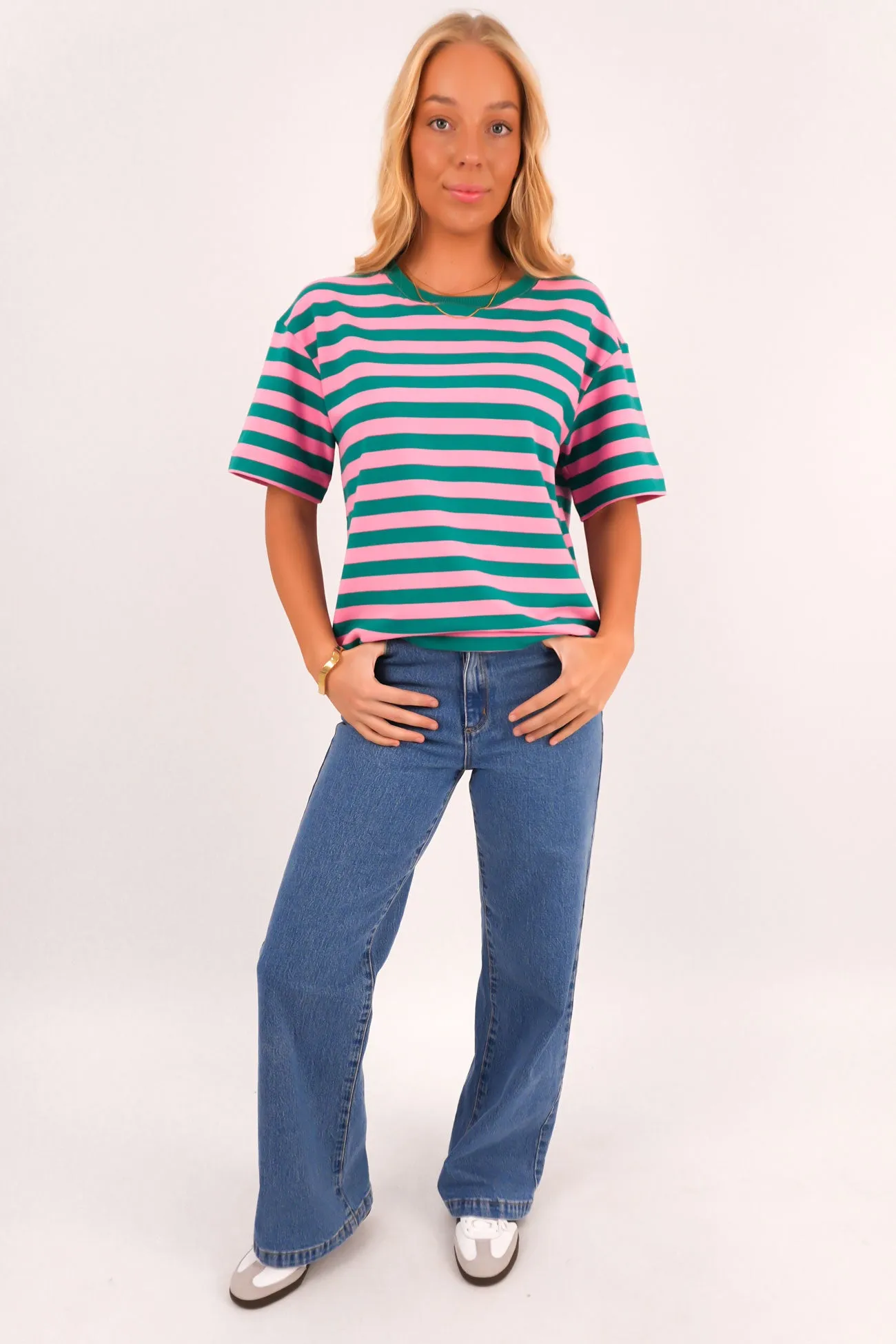 Frankie Tee Pink Stripe Fresh Look