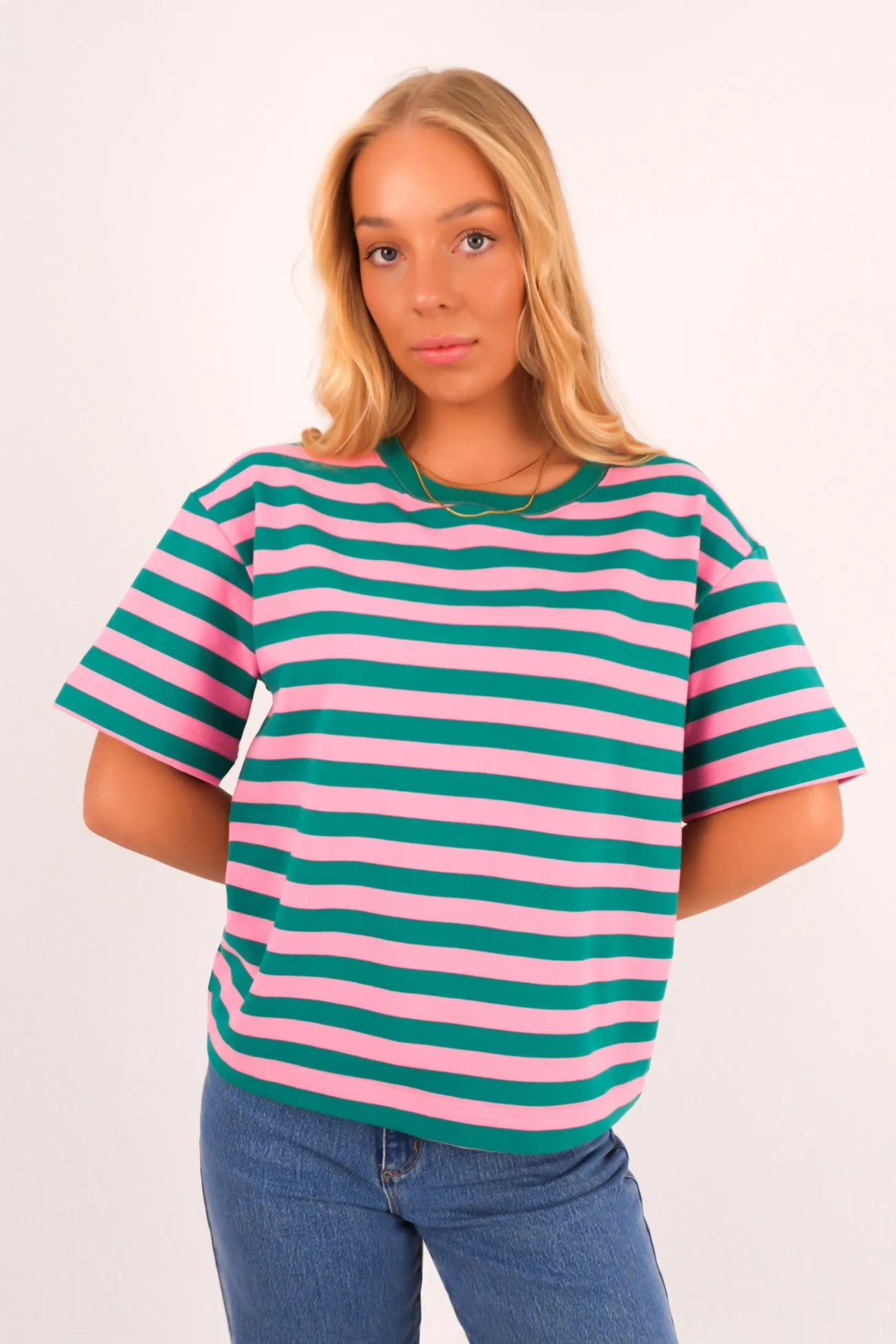 Frankie Tee Pink Stripe Minimalist Layer