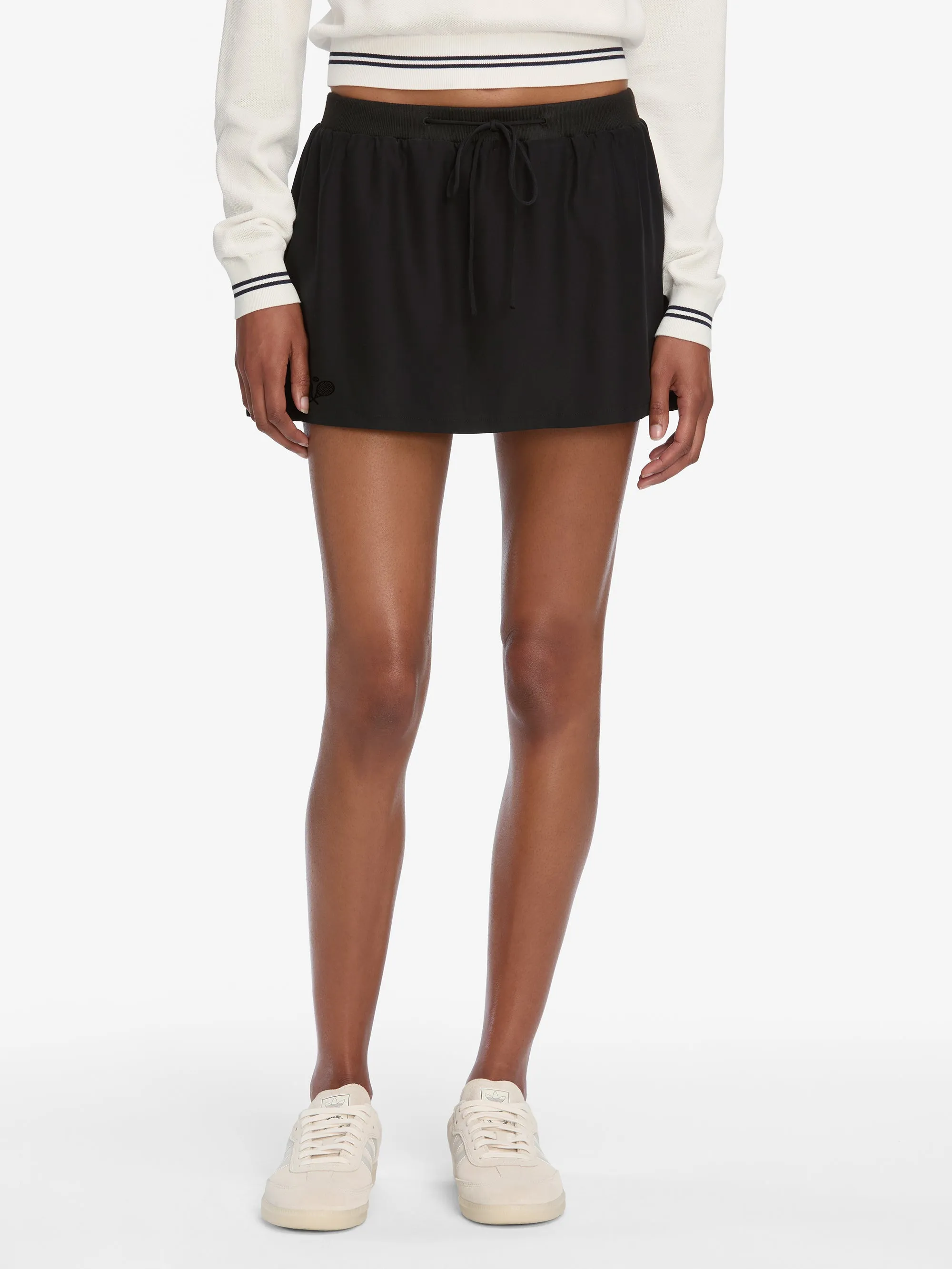 The Tennis Drawstring Skirt -- Navy Epic Core Scandi Clean