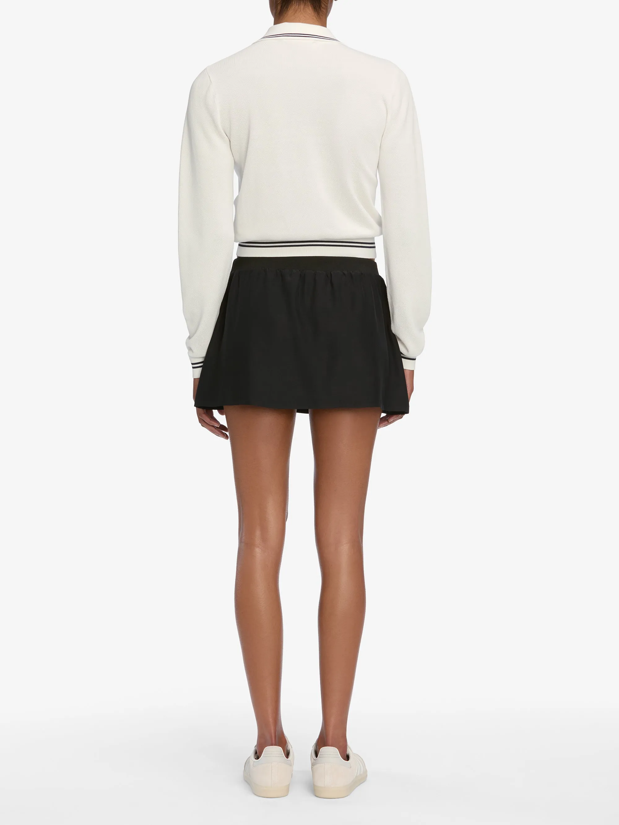 The Tennis Drawstring Skirt -- Navy casual top