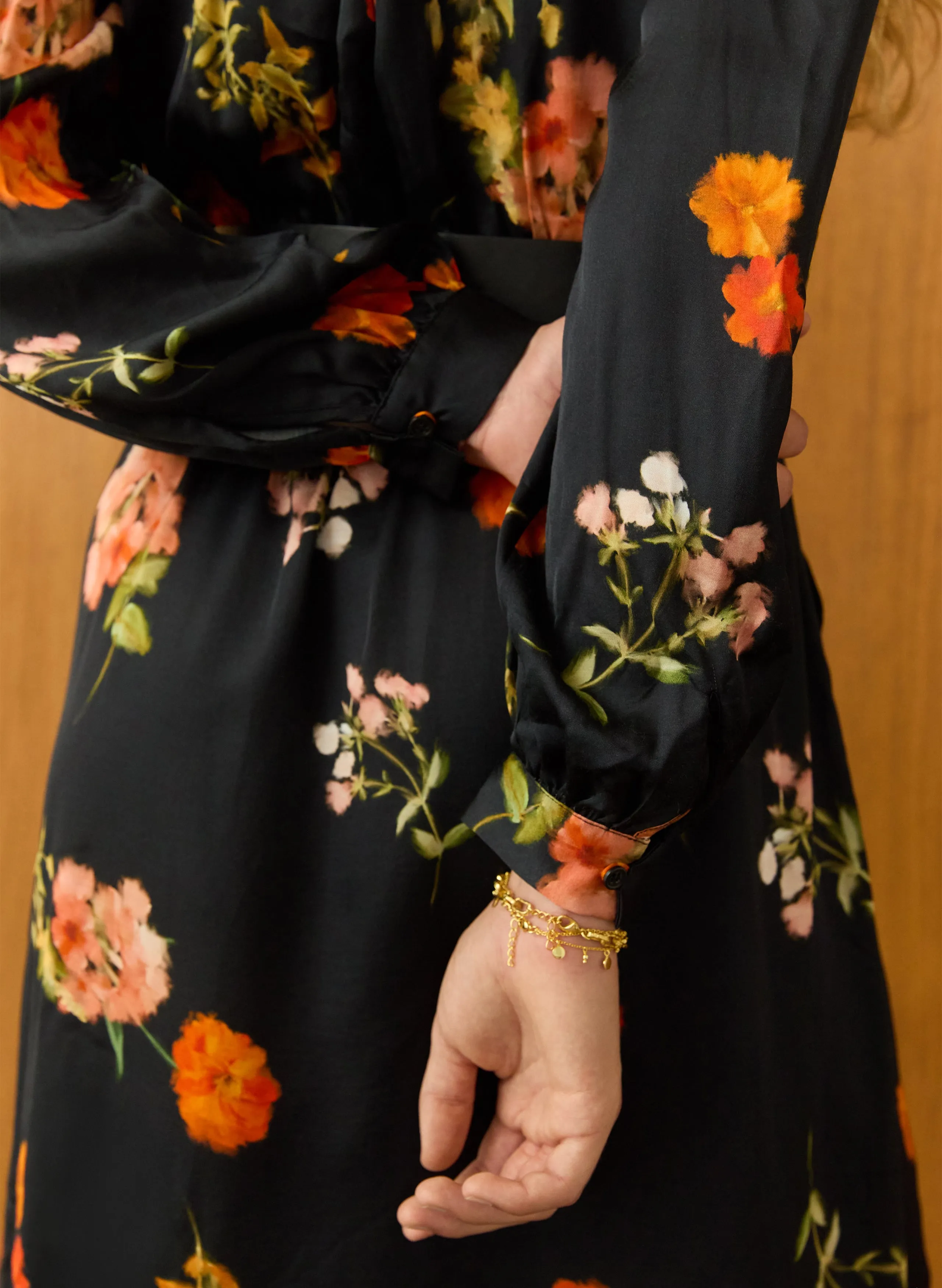 Cemile Printed?Midi Dress Airy Weave Cool Comfort