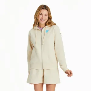 ethnic print Street Cool Women's Clean Heart Grid Good Vibes Fleece Zip Hoodie