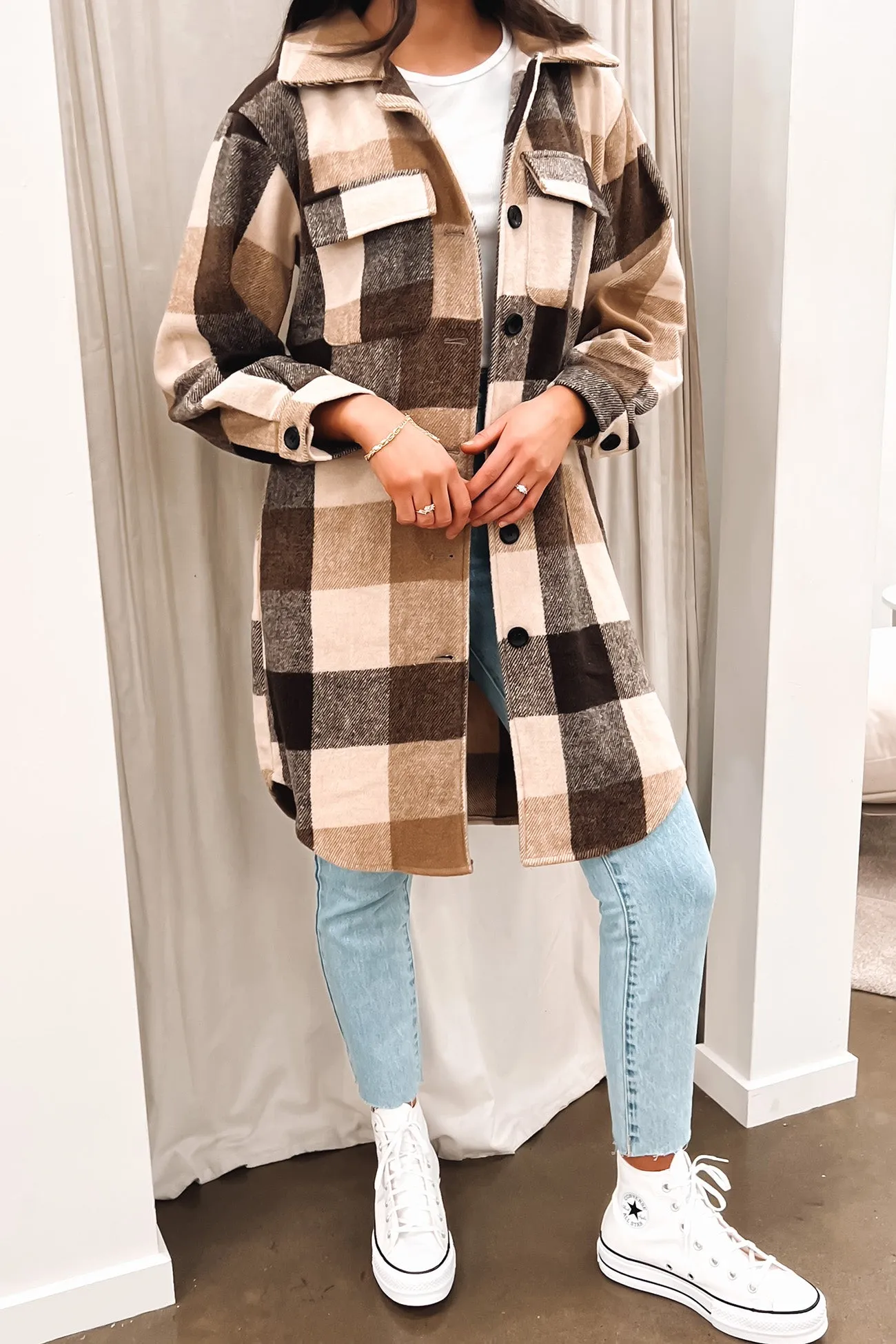 Malina Shacket Brown Weather Proof