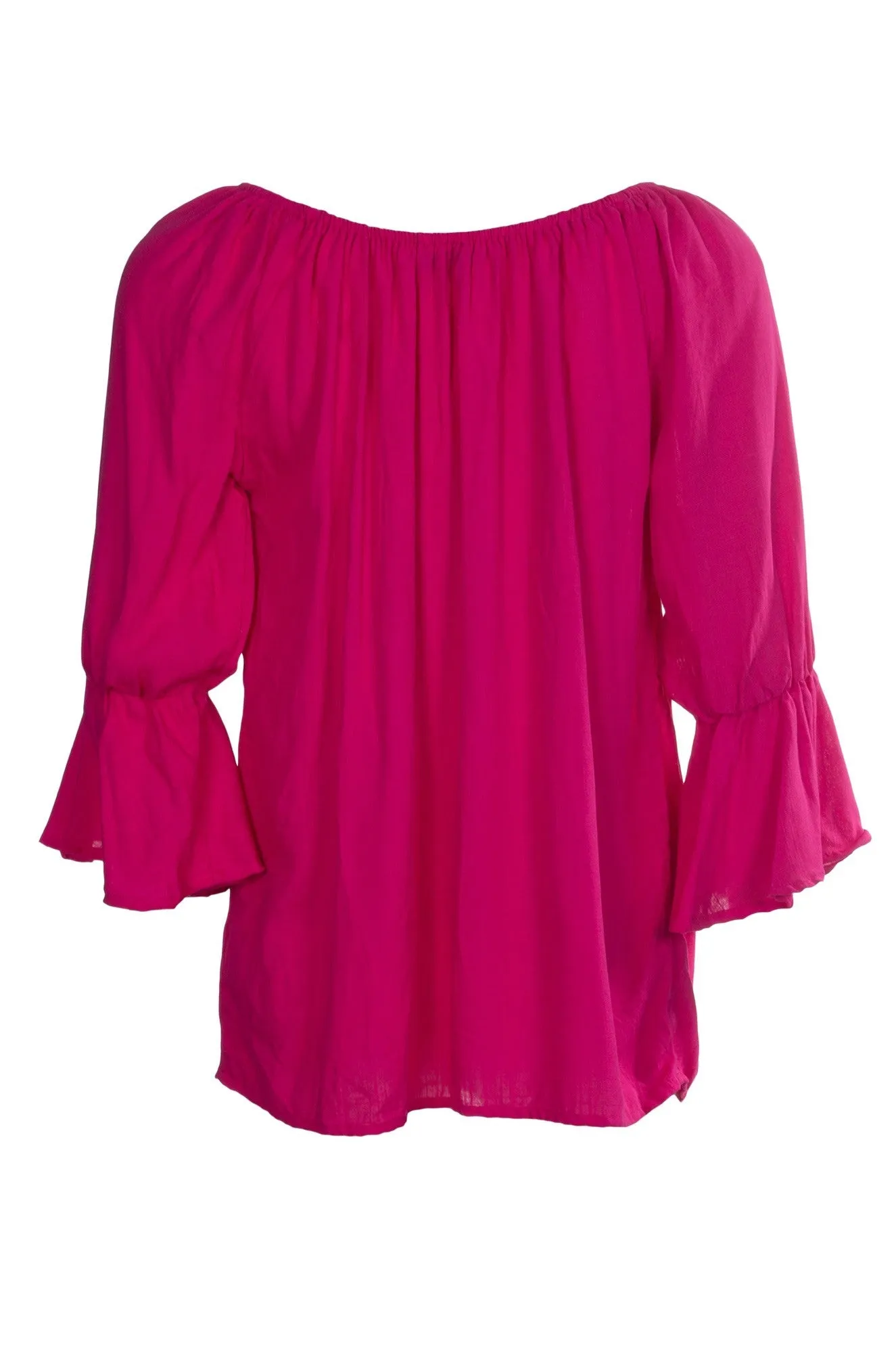 Frill cuff Soft Drape Top | FUCHSIA | 4612A1 Ventilation Panels Wardrobe Essential